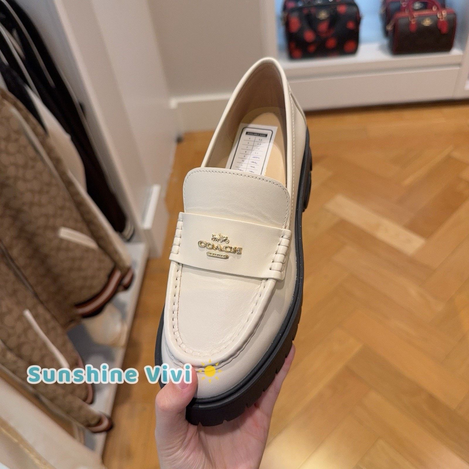 Coach NEW In Box COACH Ruthie Loafer Women Chalk Leather CM587 us8 Size US 8 / IT 38 - 1 Thumbnail
