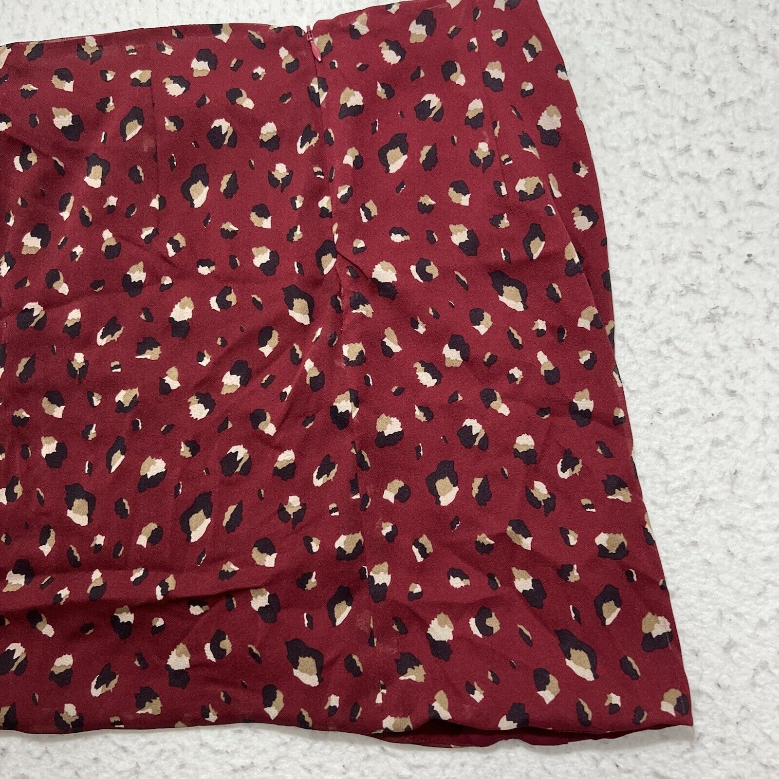 Other Bardot Maroon Animal Printed Side Tie Zip Up Chiffon Skirt Size 30" / US 8 / IT 44 - 11 Thumbnail