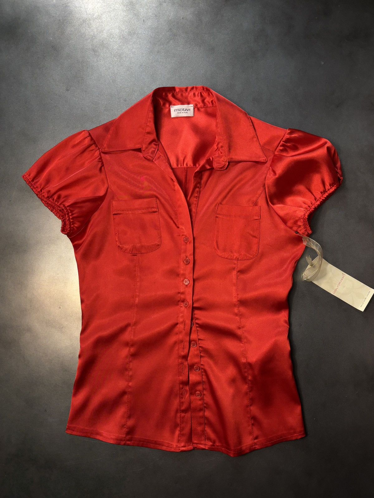 MotivMfg × Vintage Vintage Motivi Satin Shirt Short Sleeve Italy Y2K 1990s 2000 Size M / US 6-8 / IT 42-44 - 2 Thumbnail
