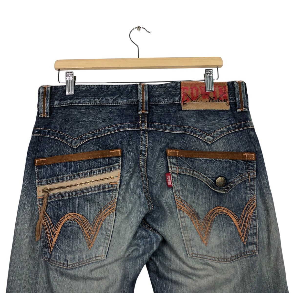 Japanese Brand 📌Exclusive Vintage Denim Jeans Edwin Punk Design IsseyMiyake Size US 32 / EU 48 - 11 Thumbnail