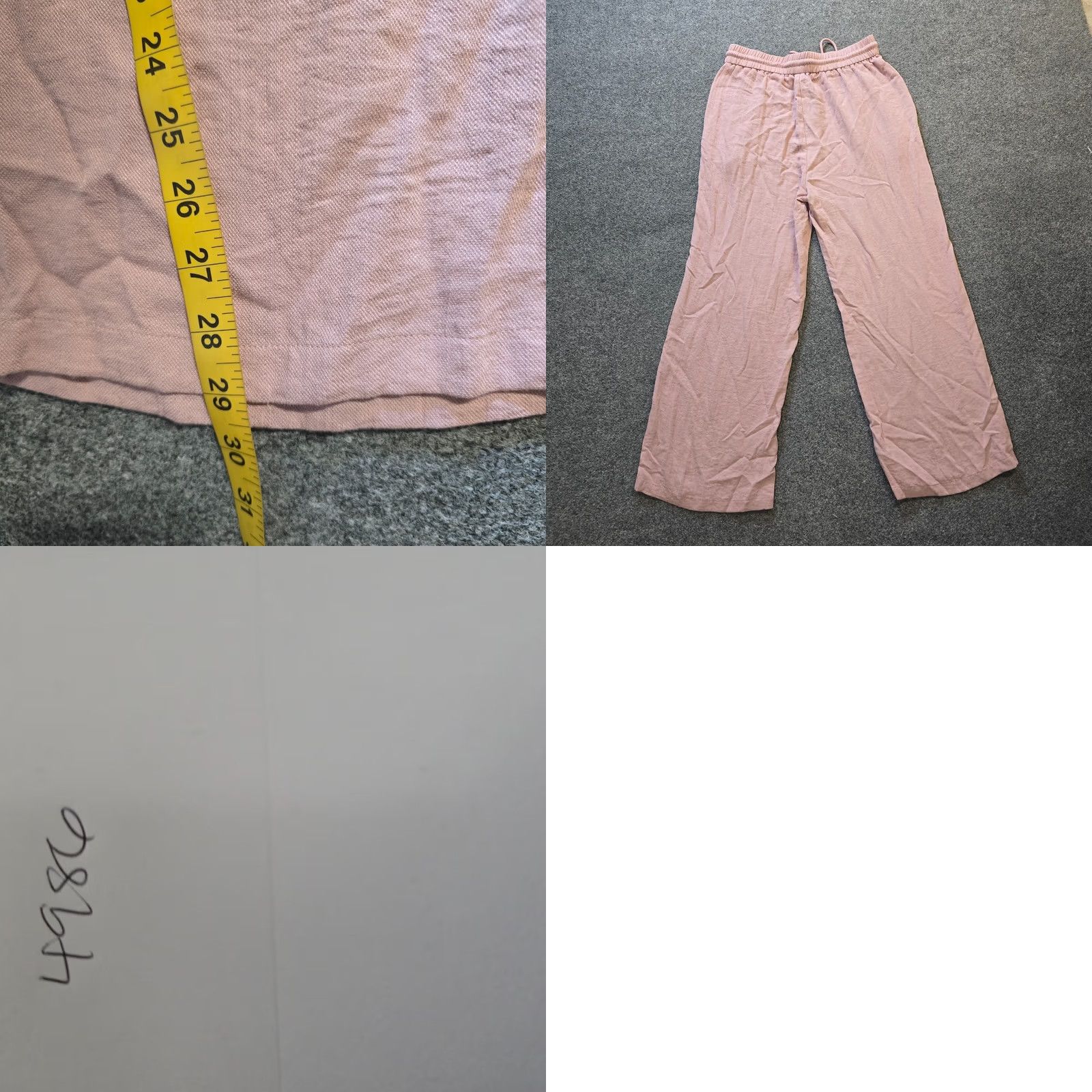 Vintage Halara Pants Womens Large Pink Pleated Textured Wide-Leg Stretch Casual Dress Pants Regular Fit Womens Size 36" / US 14 / IT 50 - 8 Thumbnail