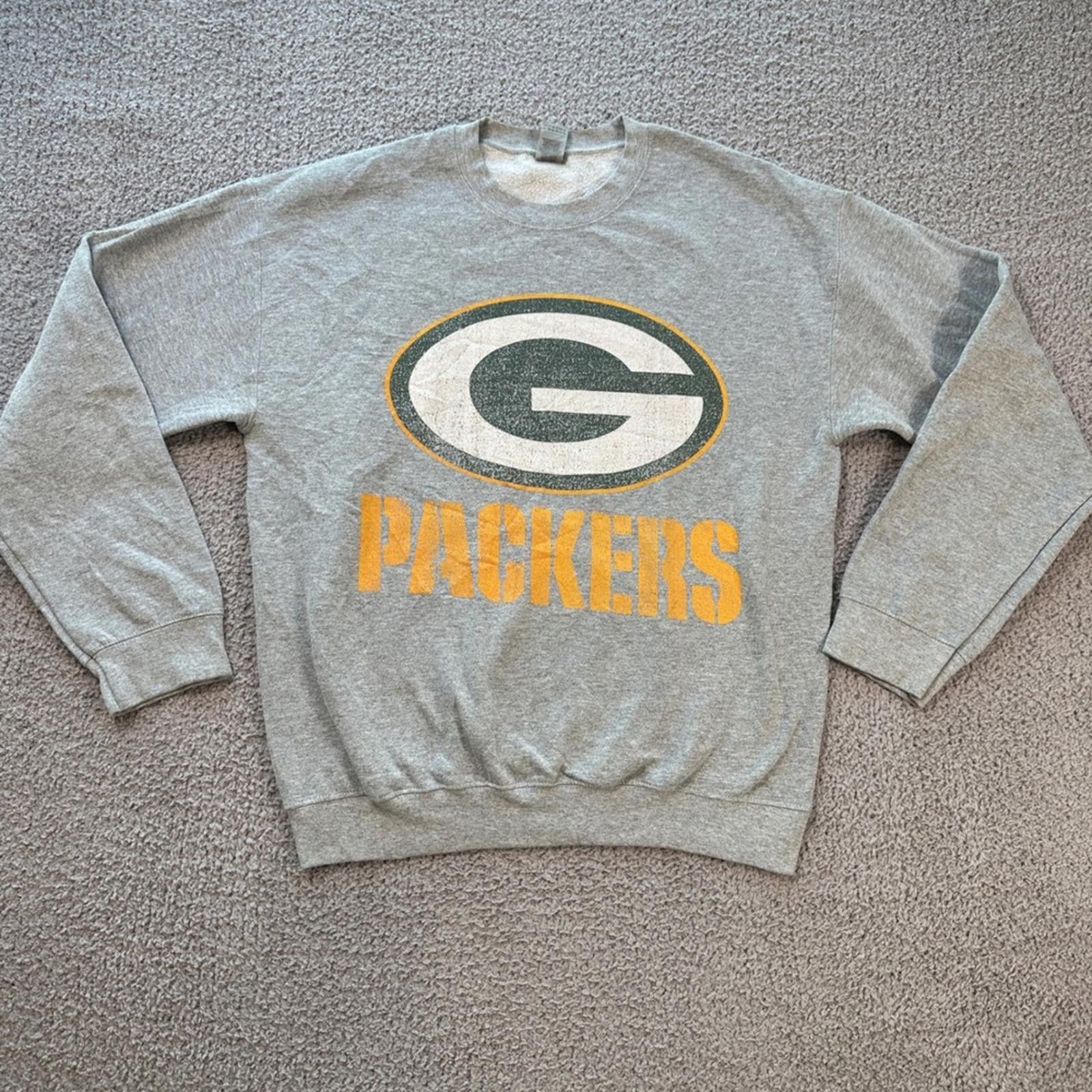 Gildan Green Bay Packers NFL Crewneck Sweatshirt Gray Pullover M Size US M / EU 48-50 / 2 - 1 Thumbnail