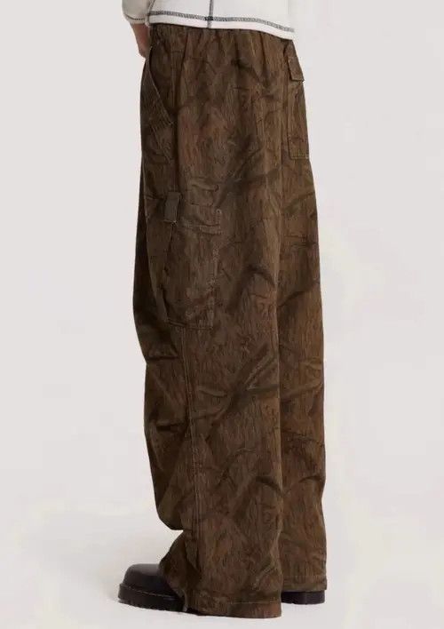 VIBE Retro leaf pattern workwear drawstring casual trousers Size US 34 / EU 50 - 7 Thumbnail