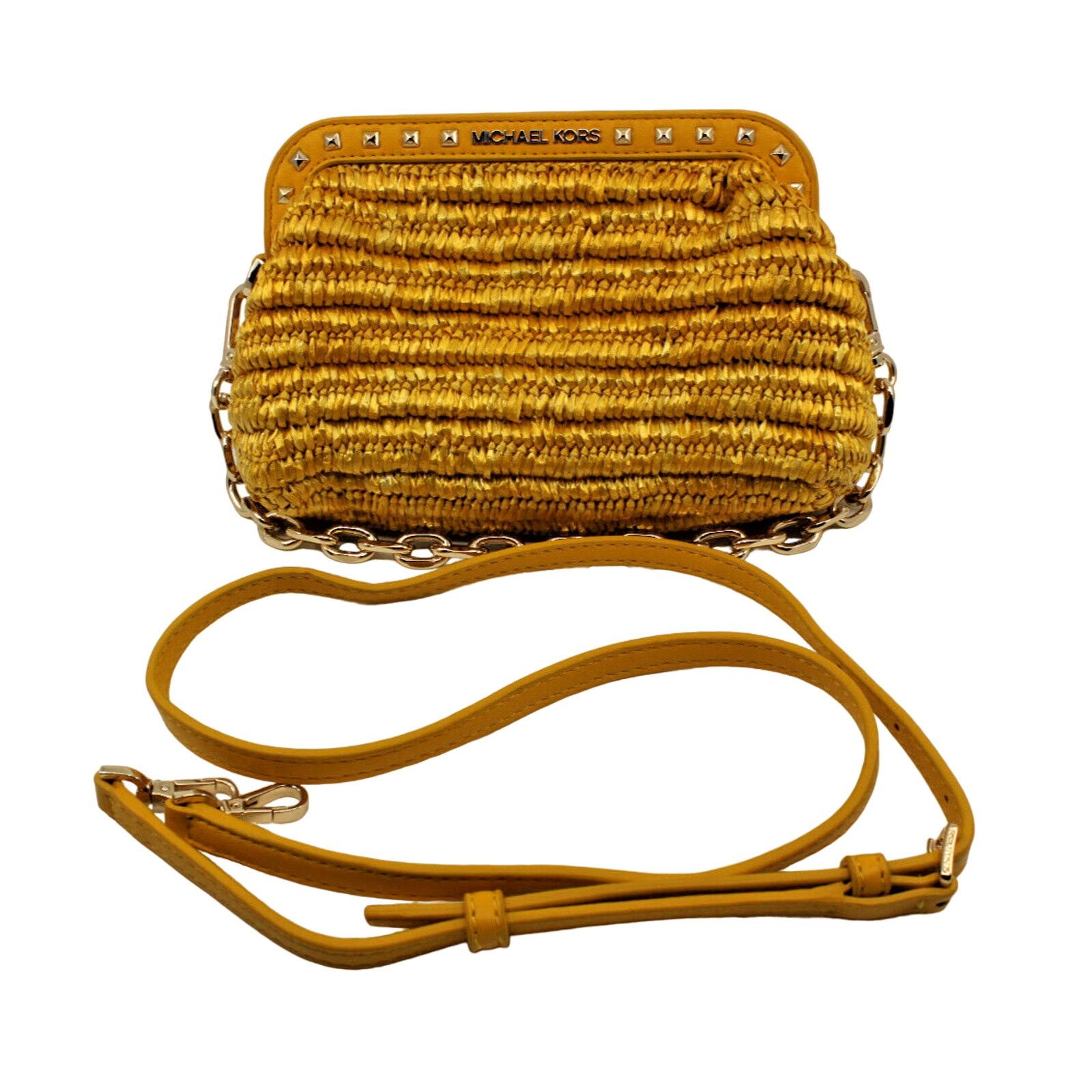 Michael Kors MICHAEL KORS Livia Small Cloud Butter Woven Leather Bag $448 Size ONE SIZE - 2 Thumbnail