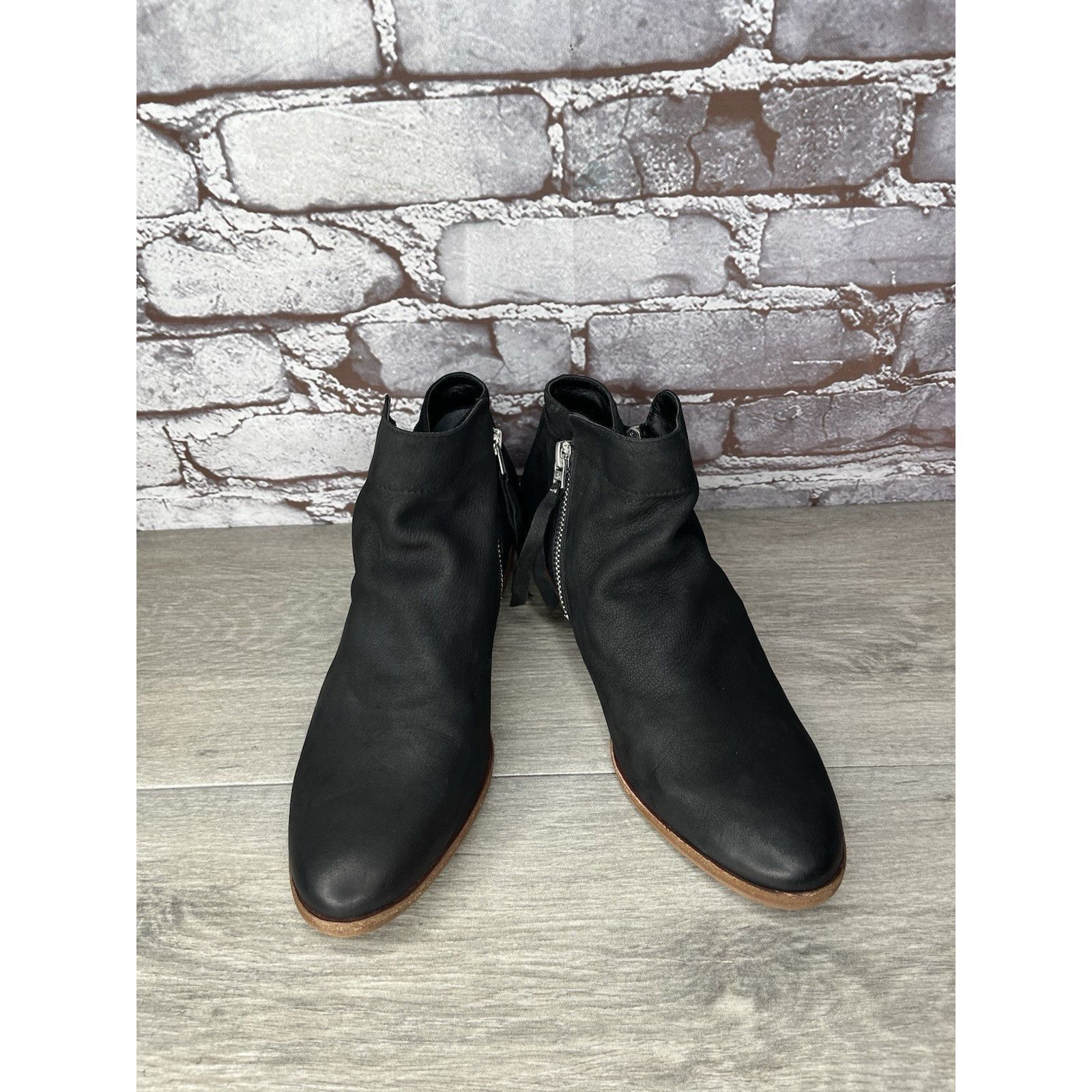 Sam Edelman SAM EDELMAN Packer Black Nubuck Leather Zip Ankle Boots Wome Size US 7.5 / IT 37.5 - 13 Thumbnail