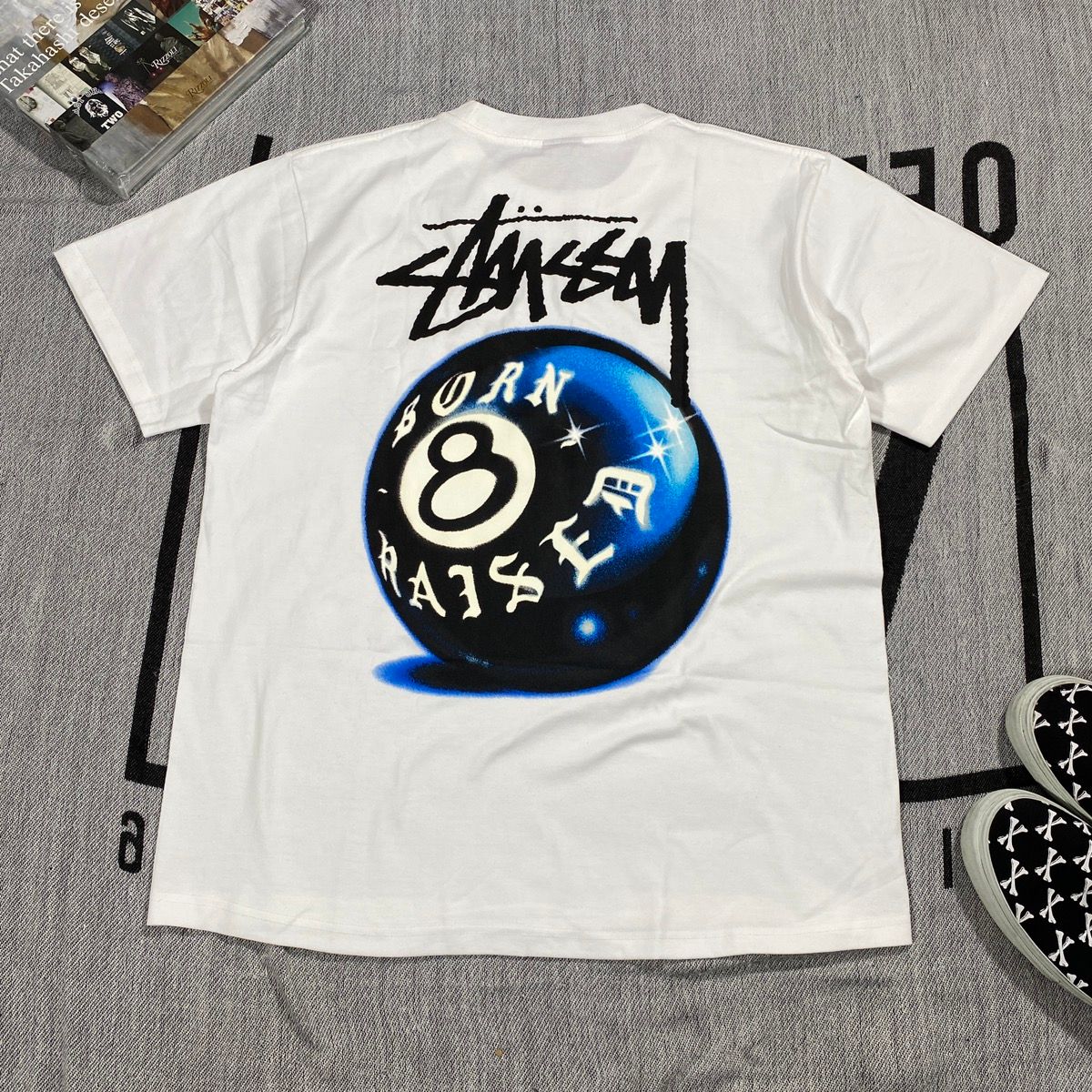 Pre-owned Born X Raised X Stussy Stussy Bxr -ball Tee Large In White