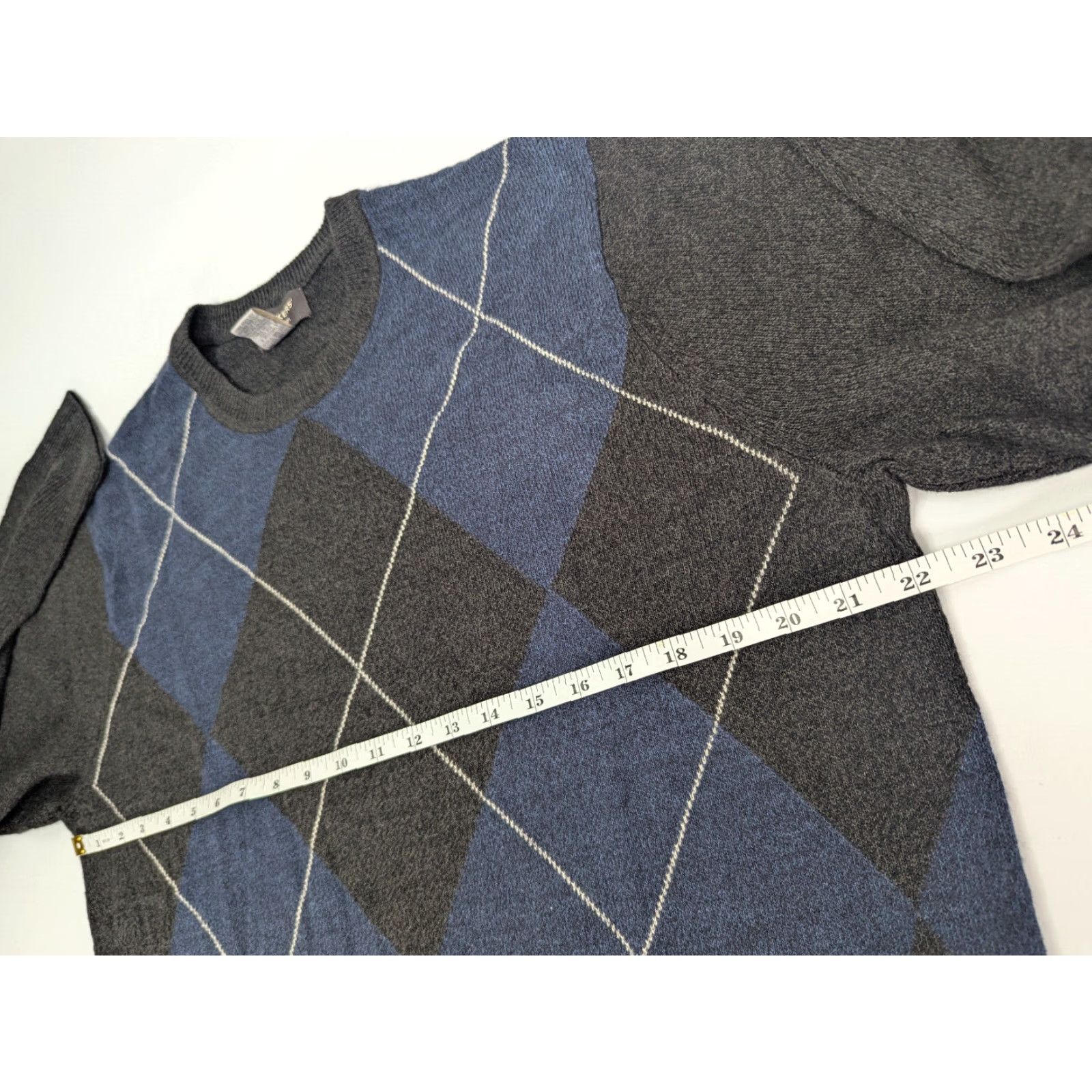Dockers Dockers Sweater Mens Medium Gray Diamond Argyle Knit Crewneck Long Sleeve Size US M / EU 48-50 / 2 - 5 Thumbnail