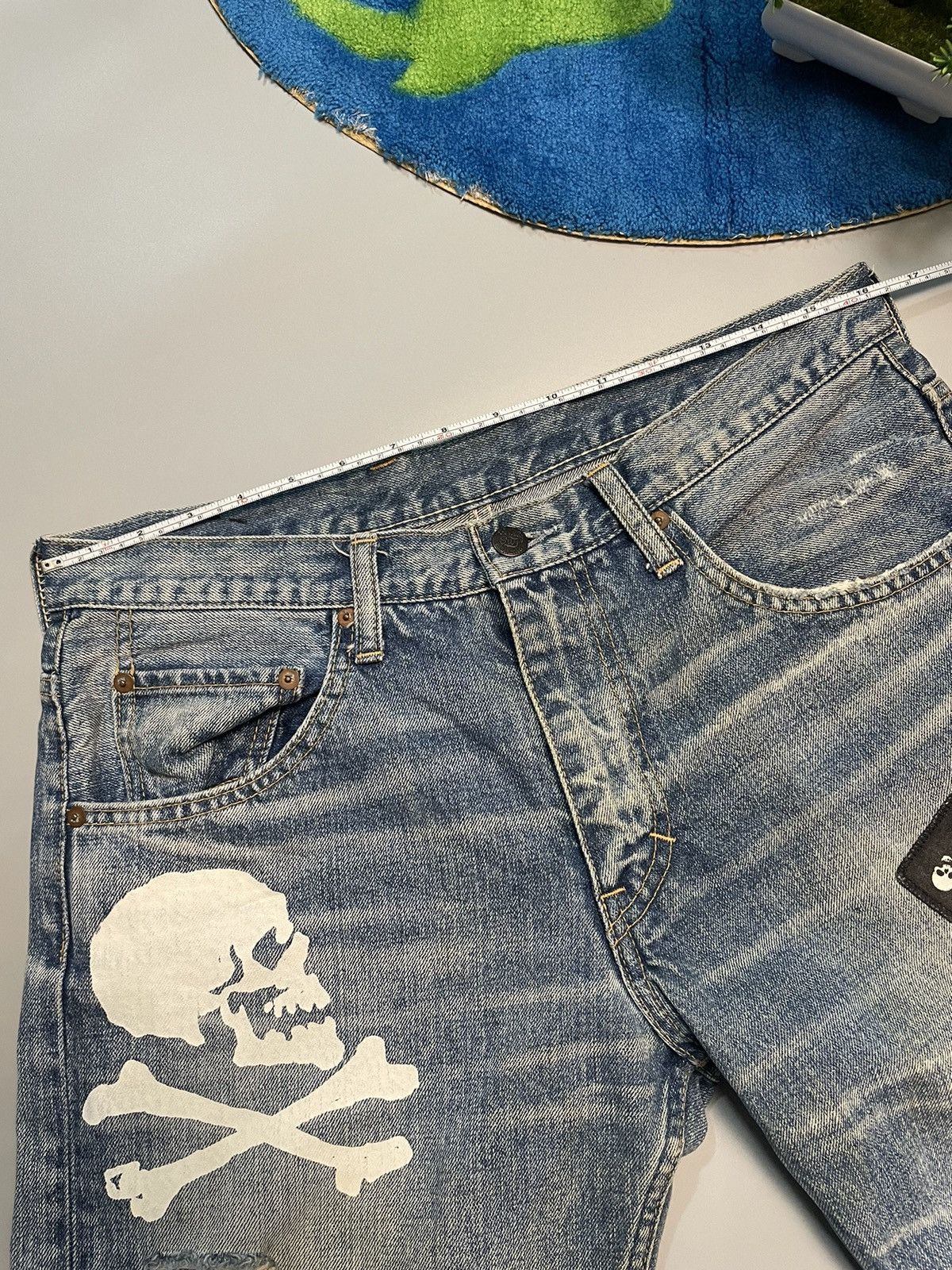 If Six Was Nine RNA Punk Skull Distressed Denim Size US 32 / EU 48 - 20 Thumbnail