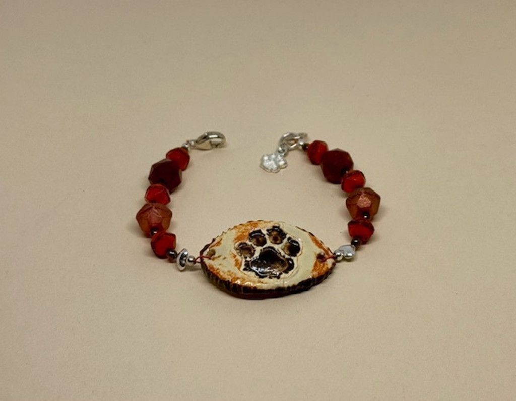 The Unbranded Brand Sterling Silver Paw Print Bracelet – 7" Size ONE SIZE - 2 Thumbnail