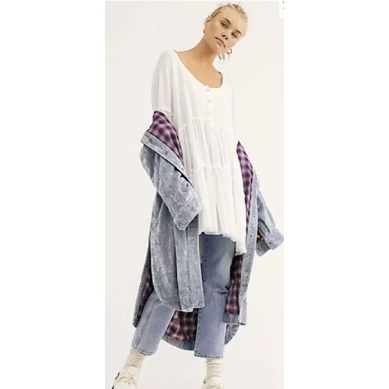 Free People NWT Free People We The Free Skye Tunic Tee Too Dress White M Size M / US 6-8 / IT 42-44 - 1 Thumbnail