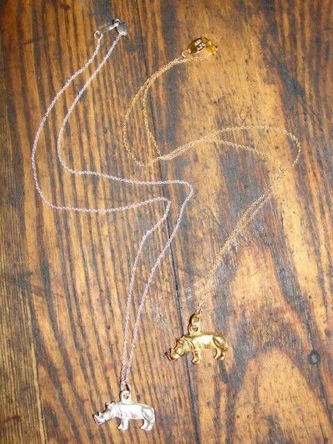 Designer 18 kt Gold Vermeil over Sterling Silver Rhino Charm Necklace Size ONE SIZE - 7 Thumbnail