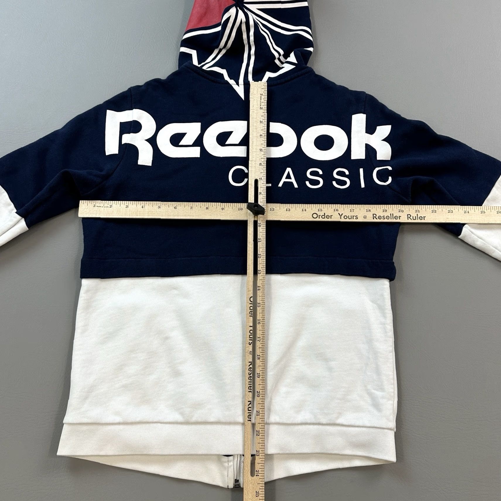 Reebok VINTAGE Reebok Classic Hoodie Women’s Small Blue White French Terry Full Zip Hood Logo Size S / US 4 / IT 40 - 3 Thumbnail