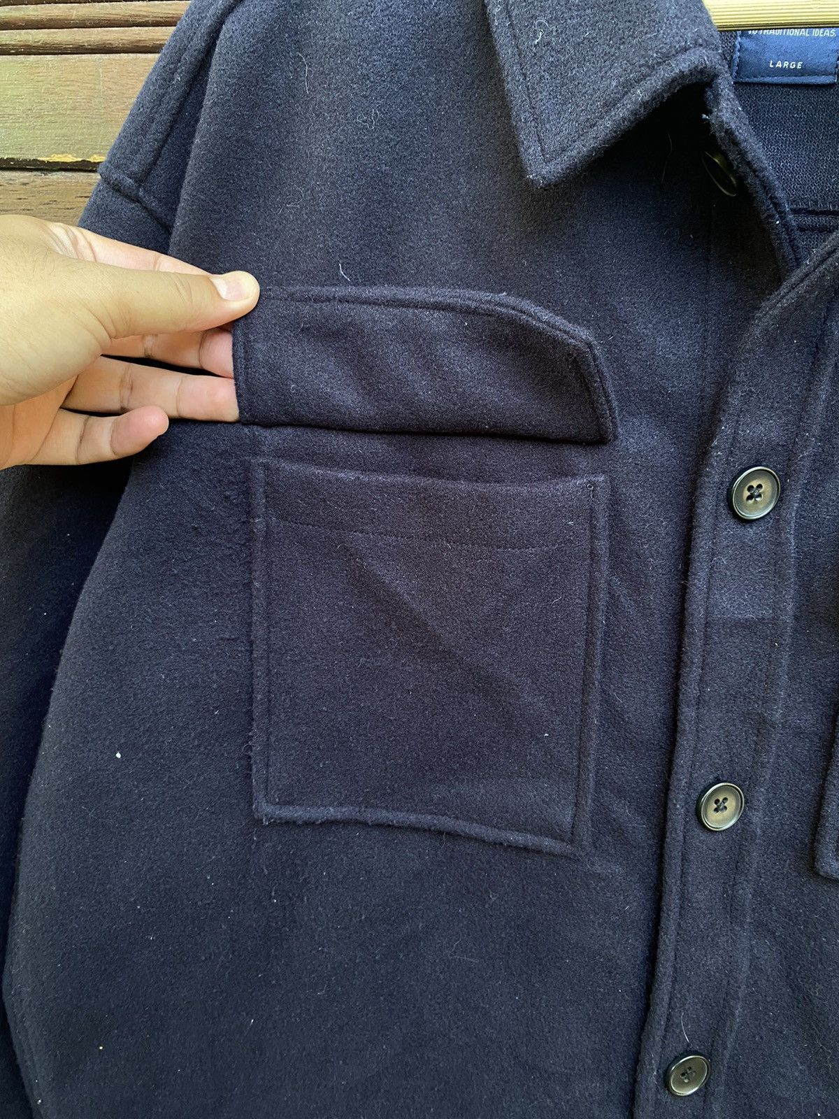 Japanese Brand Back Number Wool pocket Baggy Jackets Size US L / EU 52-54 / 3 - 4 Thumbnail