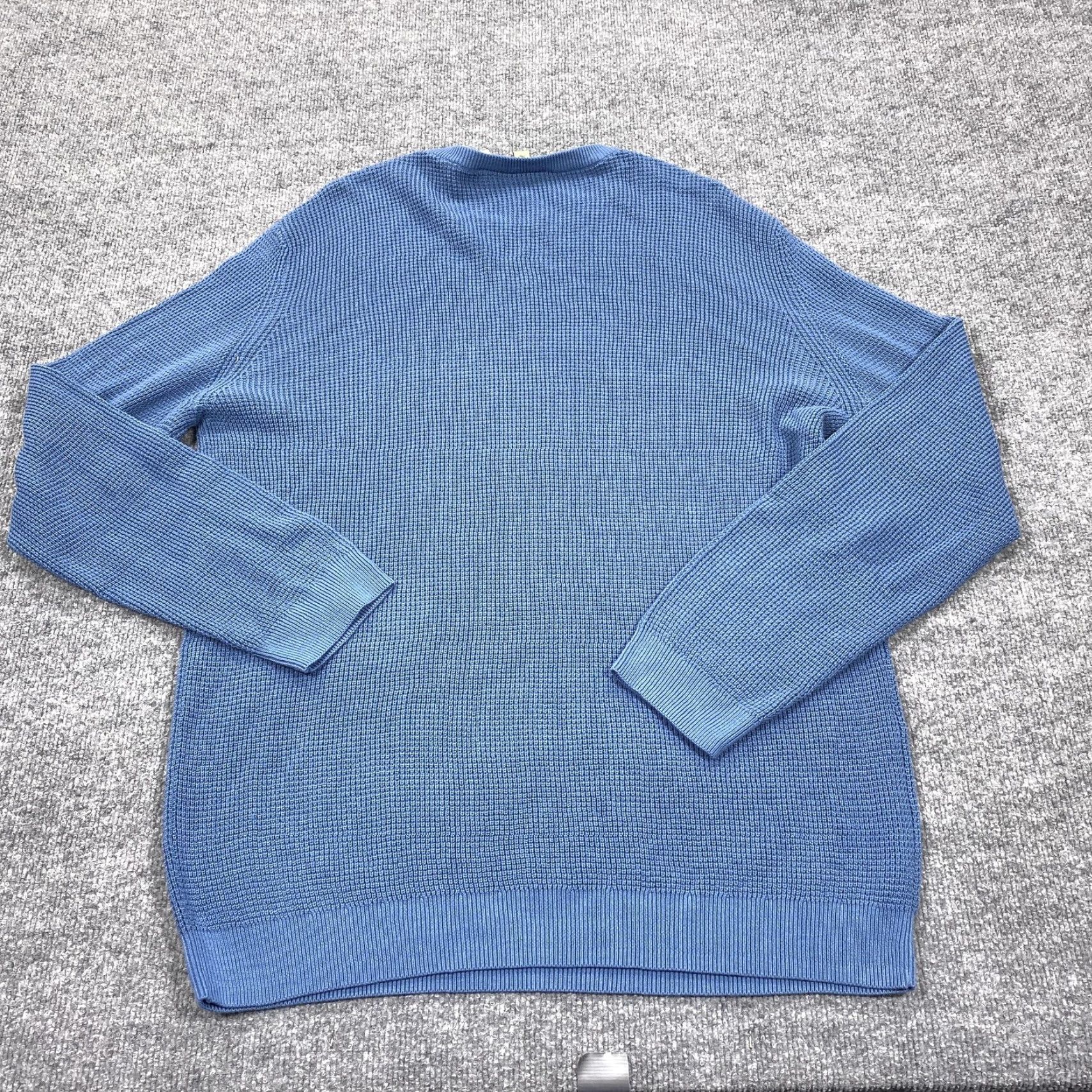 Vintage Adventuridge Sweater Pullover Mens XL Blue Waffle-Knit Crew Neck Lightweight Casual Fall Size US XL / EU 56 / 4 - 3 Thumbnail