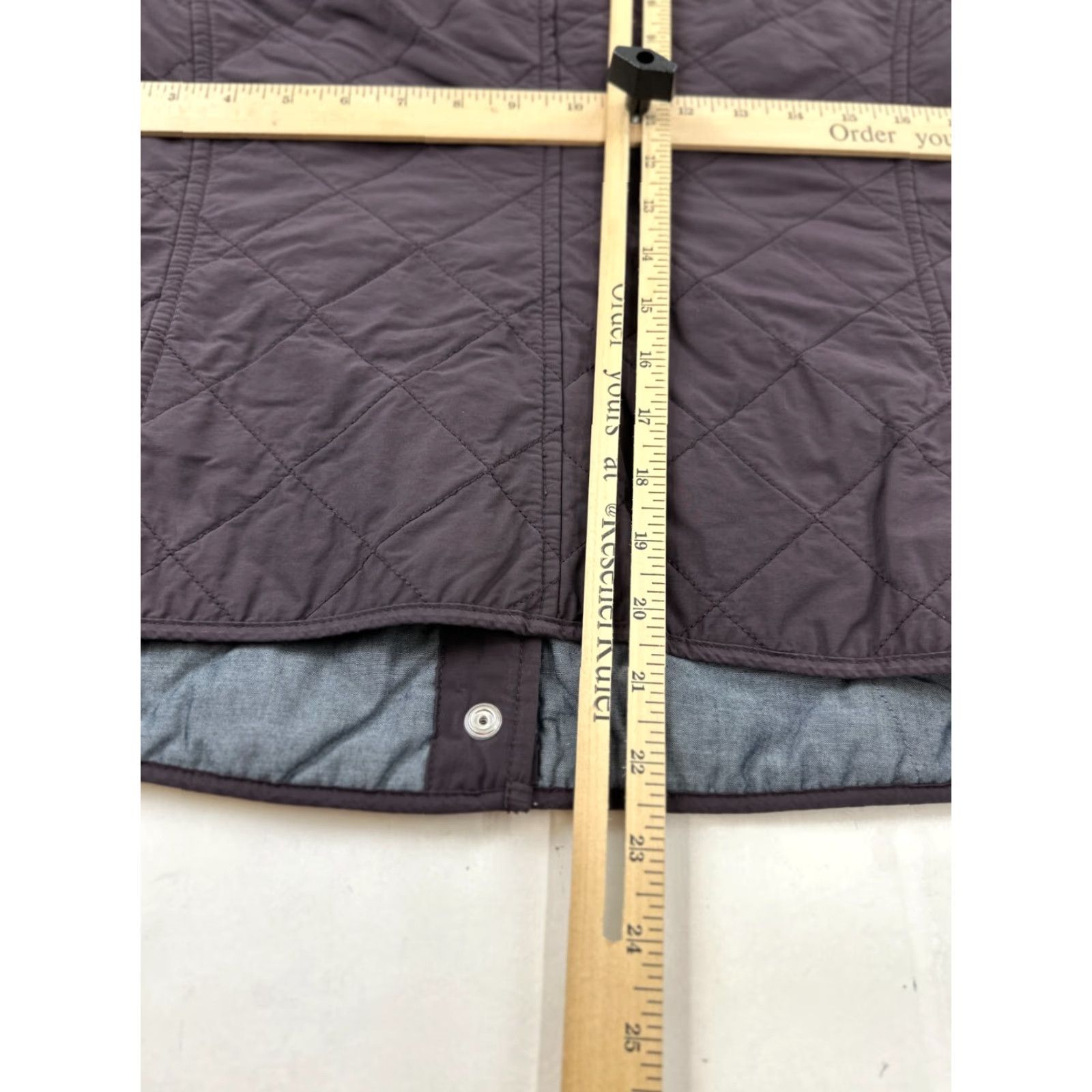 Gap Gap Bomber Jacket Womens M Purple Zip Pocket Quilted Lightweight Full Zip Snap Front Regular Fit, Casual Outdoor Season Fall Winter - N/A Size M / US 6-8 / IT 42-44 - 7 Thumbnail