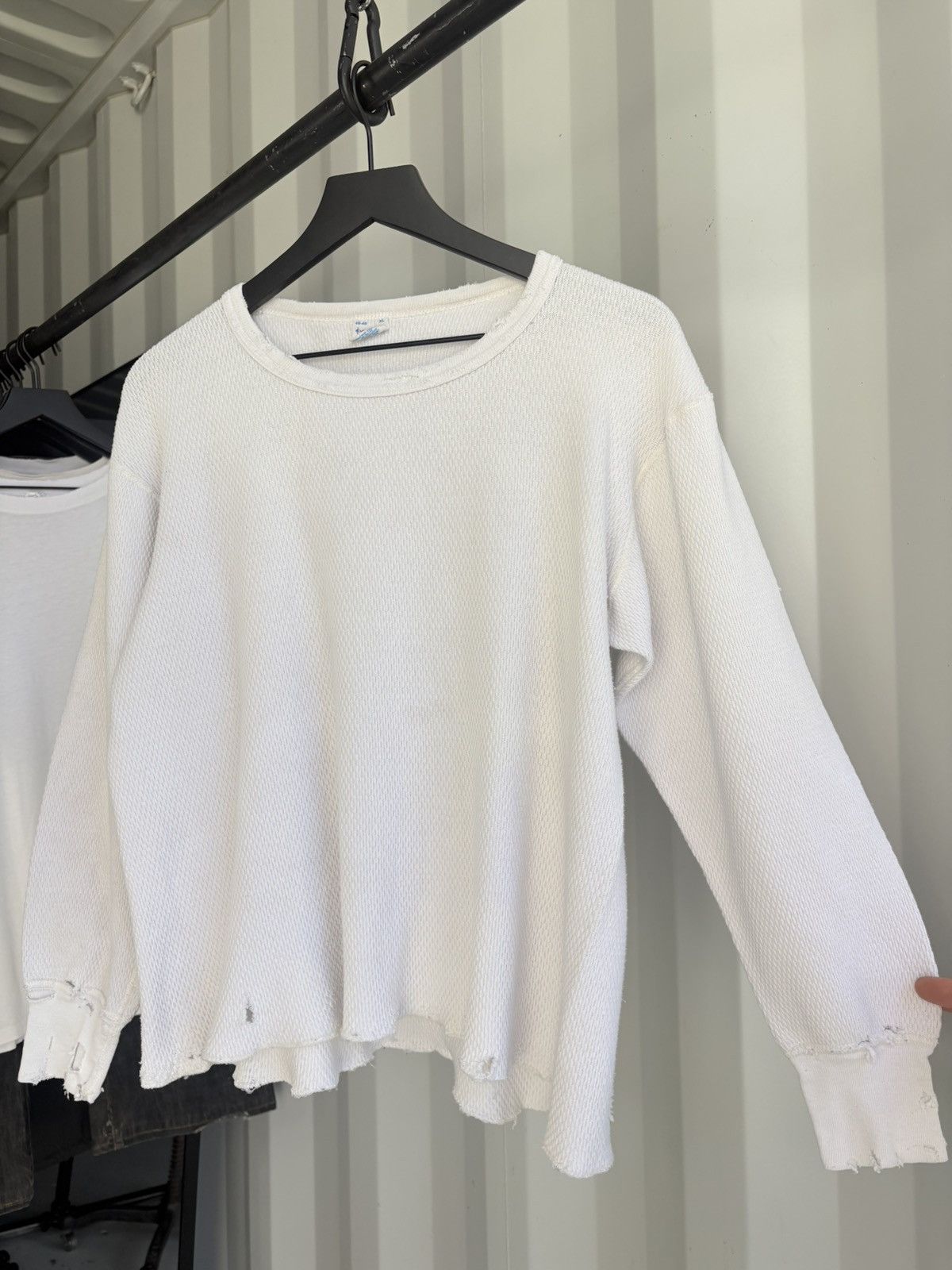 Thrashed Thermal Shirt Faded Distressed Grunge Band