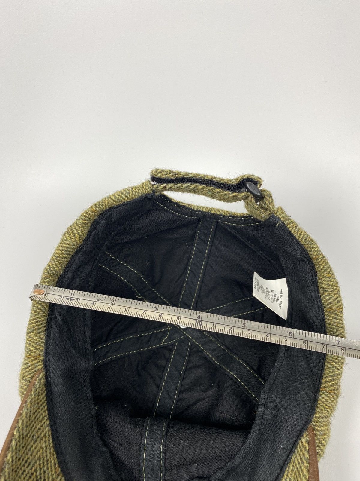 Vintage Tweed Herringbone Wool Baseball Cap Genuine Leather size S Size ONE SIZE - 13 Thumbnail
