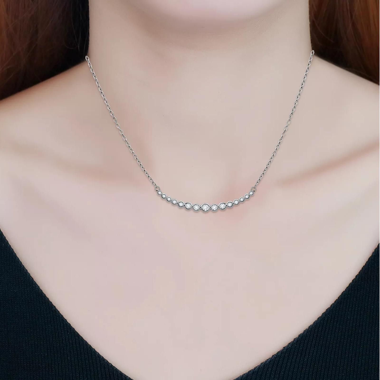 Giani Bernini Giani Bernini CubicZirconia Bezel Curved Bar Collar Necklace Size ONE SIZE - 5 Thumbnail