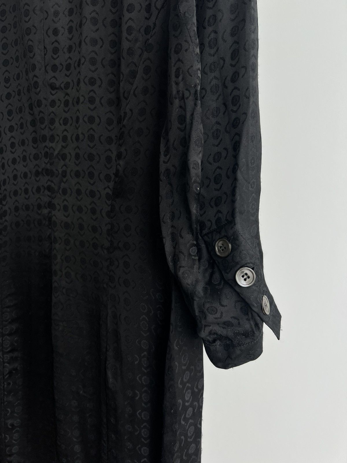 Ann Demeulemeester AW95 Black Patterned Belted Shirtdress Size XS / US 0-2 / IT 36-38 - 8 Thumbnail
