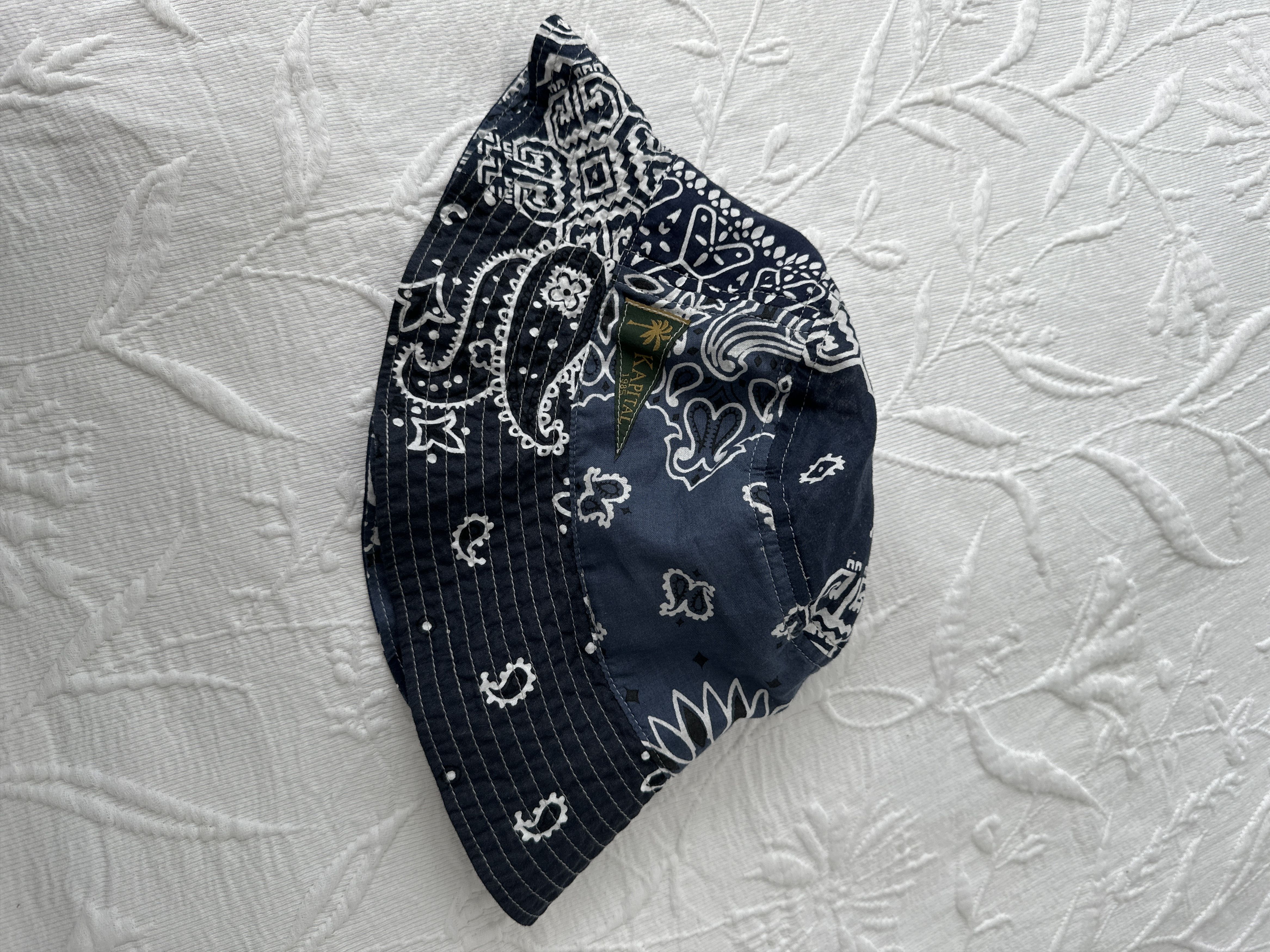 image of Kapital Bandana Bucket Hat in Navy, Men's
