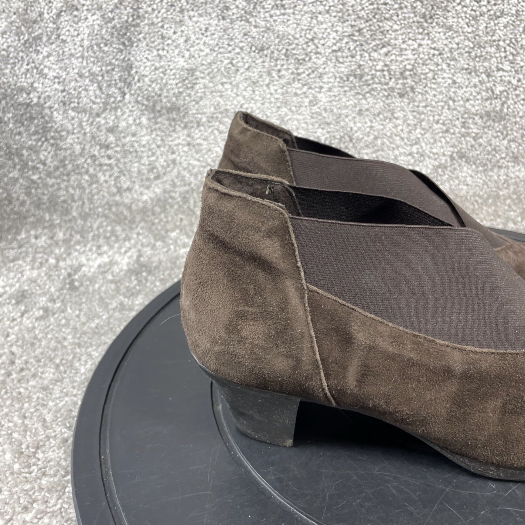 Vintage VINTAGE Munro Womens Bootie Size 7.5 W Brown Suede Casual Ankle Low Heel 2in Platform Leather Slip On Size US 7.5 / IT 37.5 - 3 Thumbnail