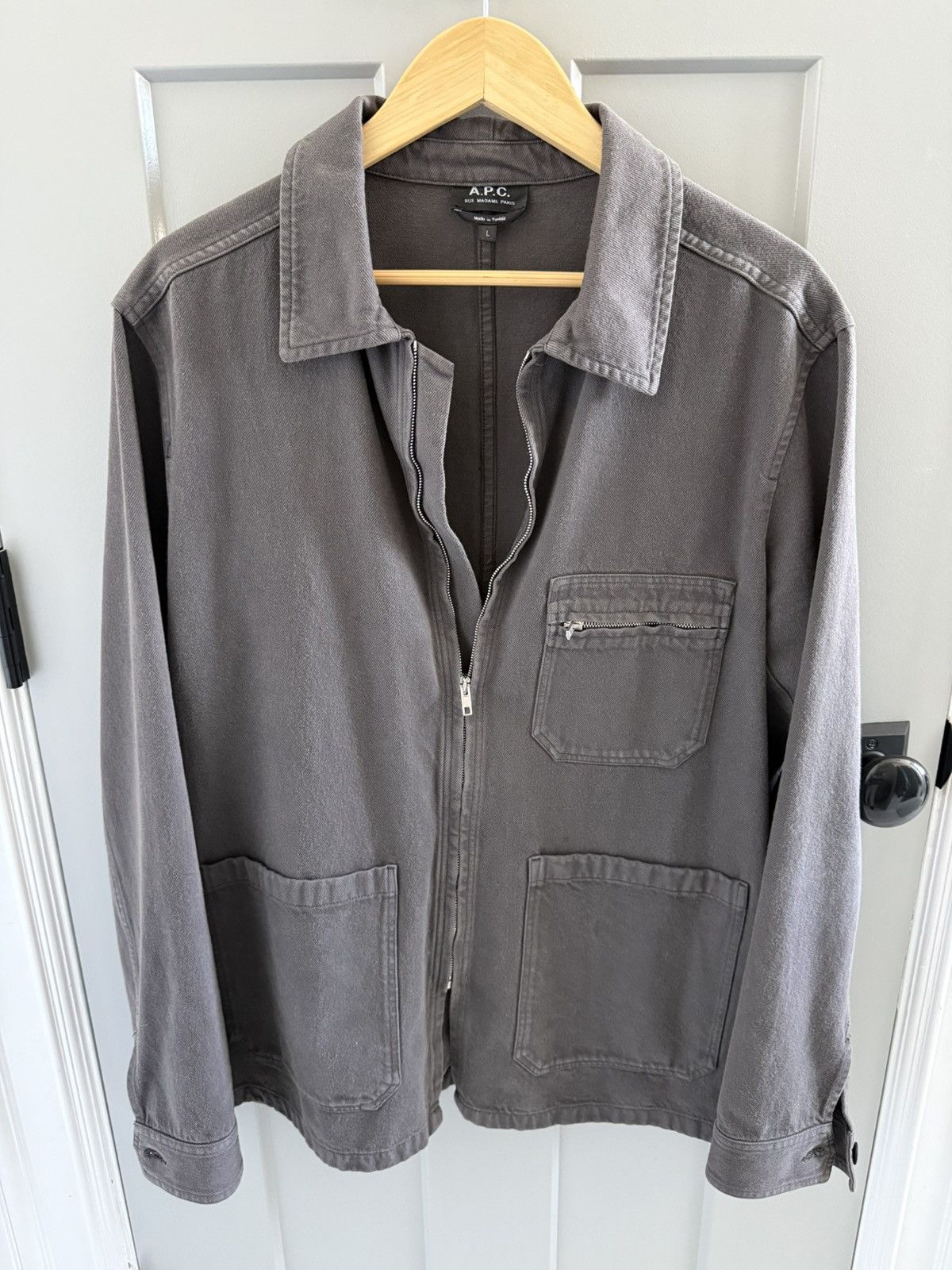 A.P.C. Denim Chore Jacket in Washed Black Size US L / EU 52-54 / 3 - 1 Thumbnail
