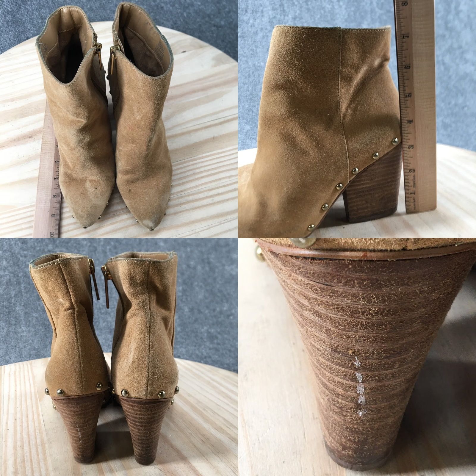 BCBGeneration BCBGGeneration Boots Womens 6 M Jonnie Ankle Booties Brown Suede Heels Studded Boots Size US 6 / IT 36 - 8 Thumbnail