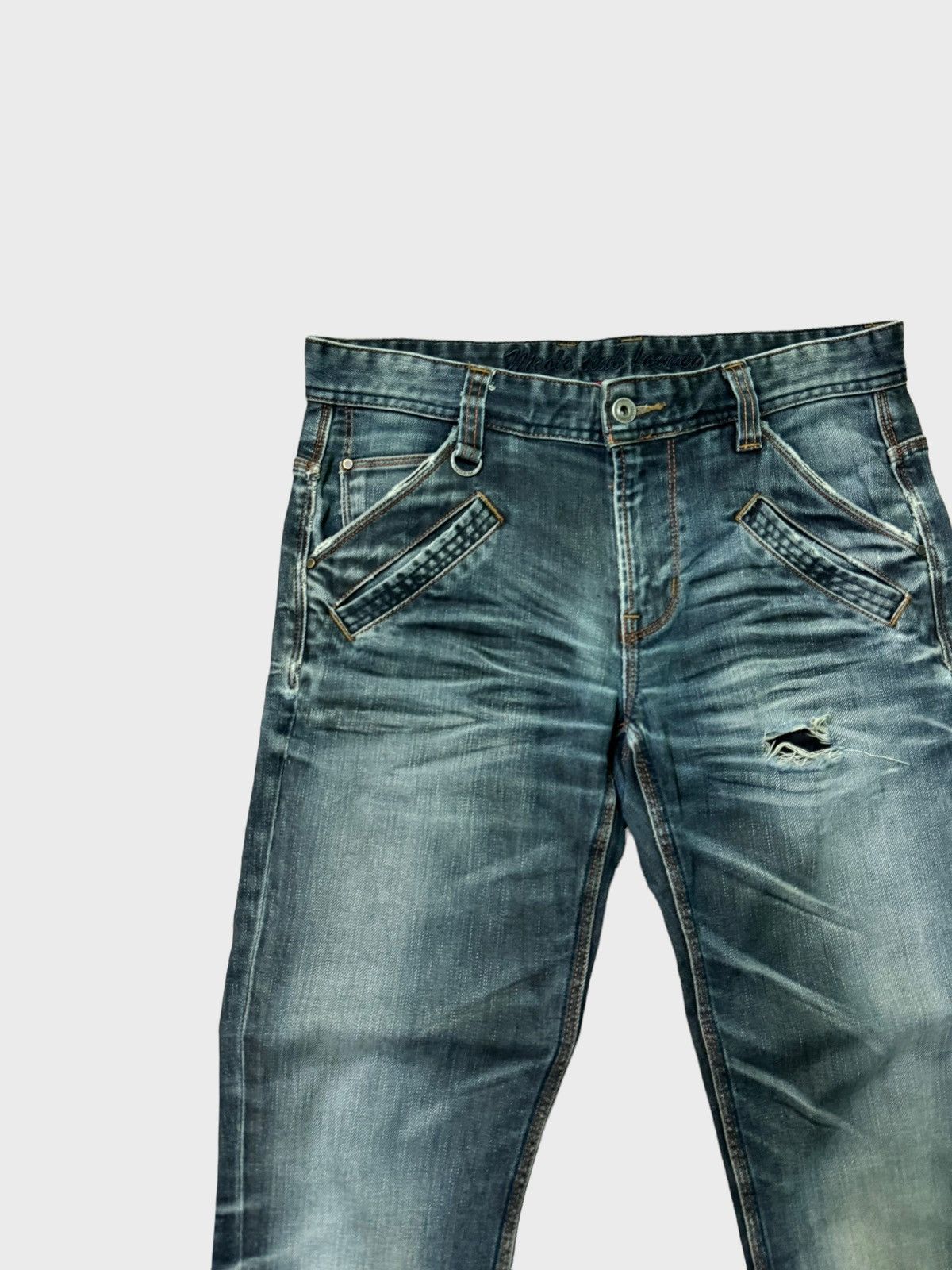 5351 POUR LES HOMMES VTG Nicole Club For Men Fade Blue Stretch Denim Flare Jeans Size US 30 / EU 46 - 3 Thumbnail