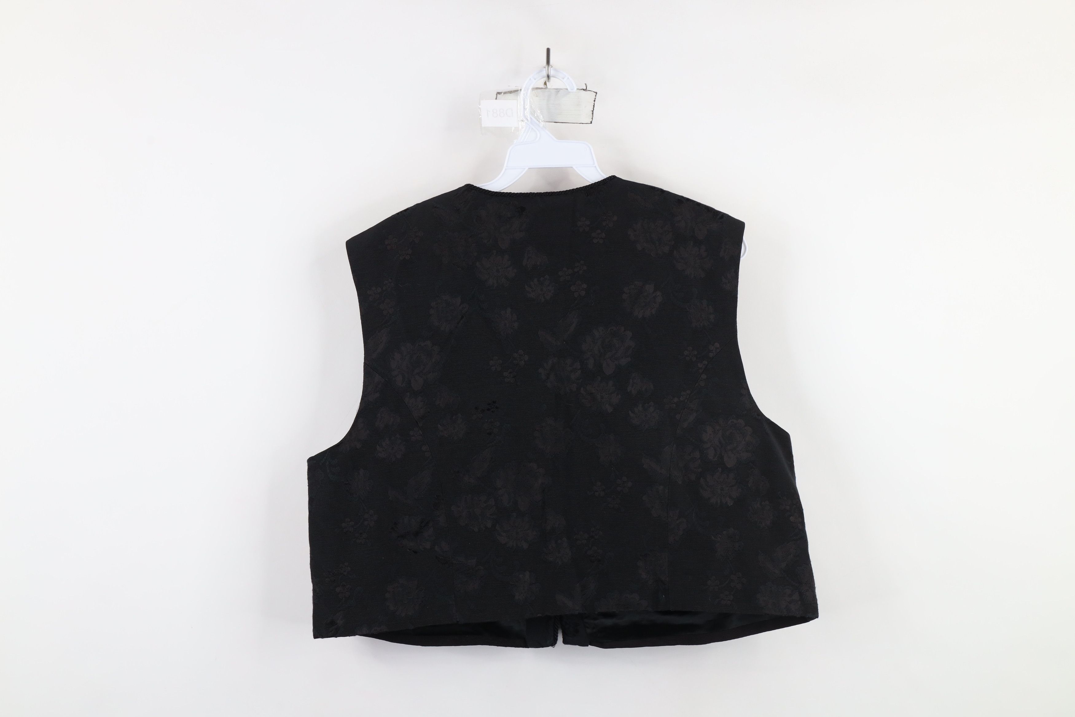Vintage Vintage 90s Streetwear Lace Flower Suit Vest Jacket Black Size XXL / US 16-18 / IT 52-54 - 11 Thumbnail