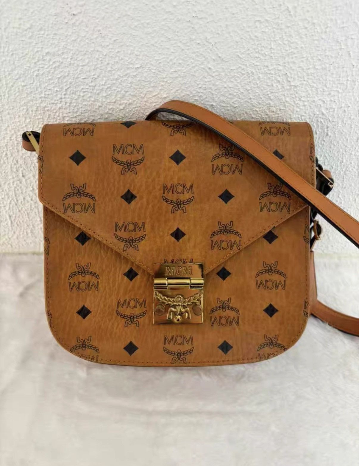MCM MCM mini monogram saddle bag in cognac, classic design J38 Size ONE SIZE - 1 Thumbnail