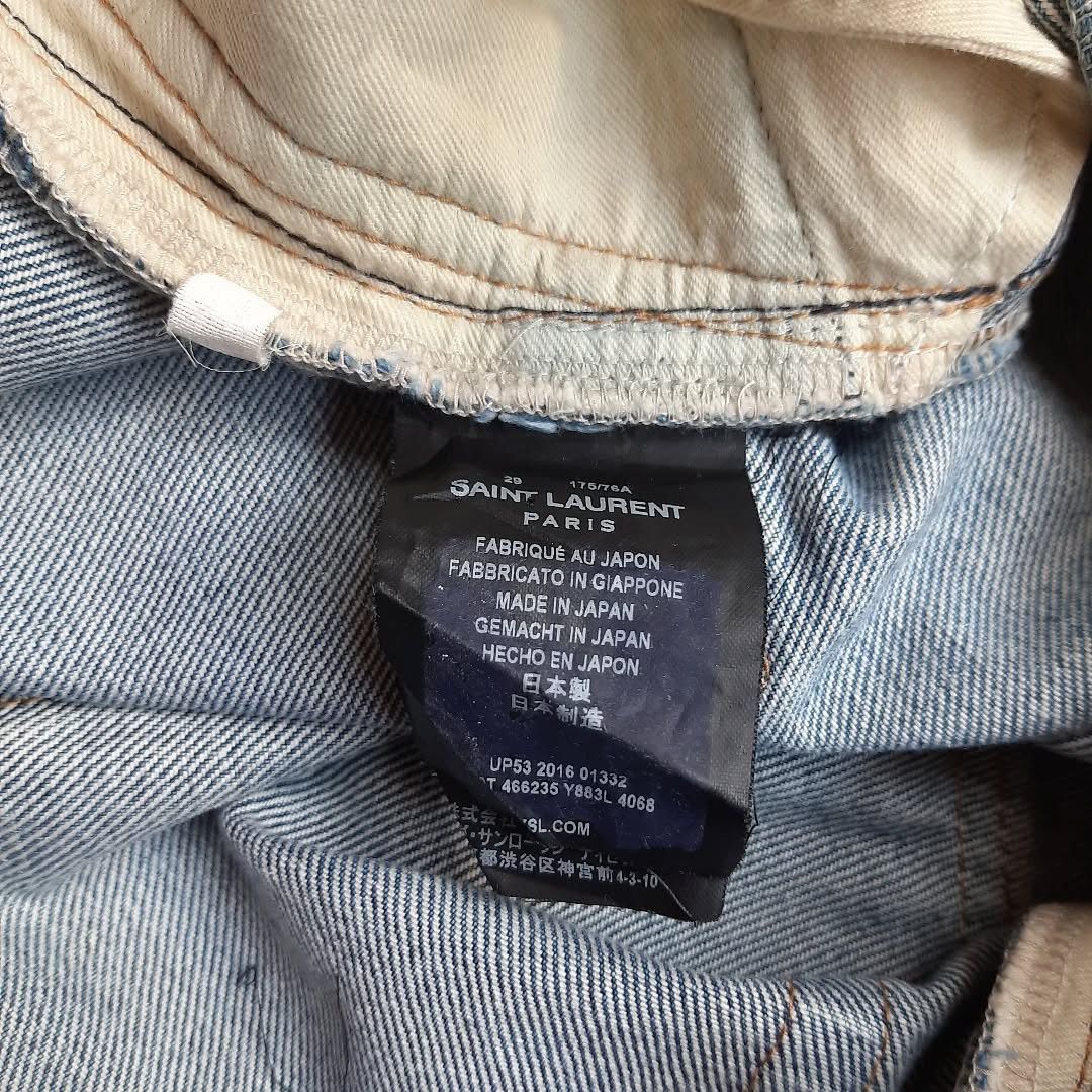 Saint Laurent Paris Saint Laurent D14 Embroidery Logo Blue Wash Denim Jeans Size US 29 - 8 Thumbnail