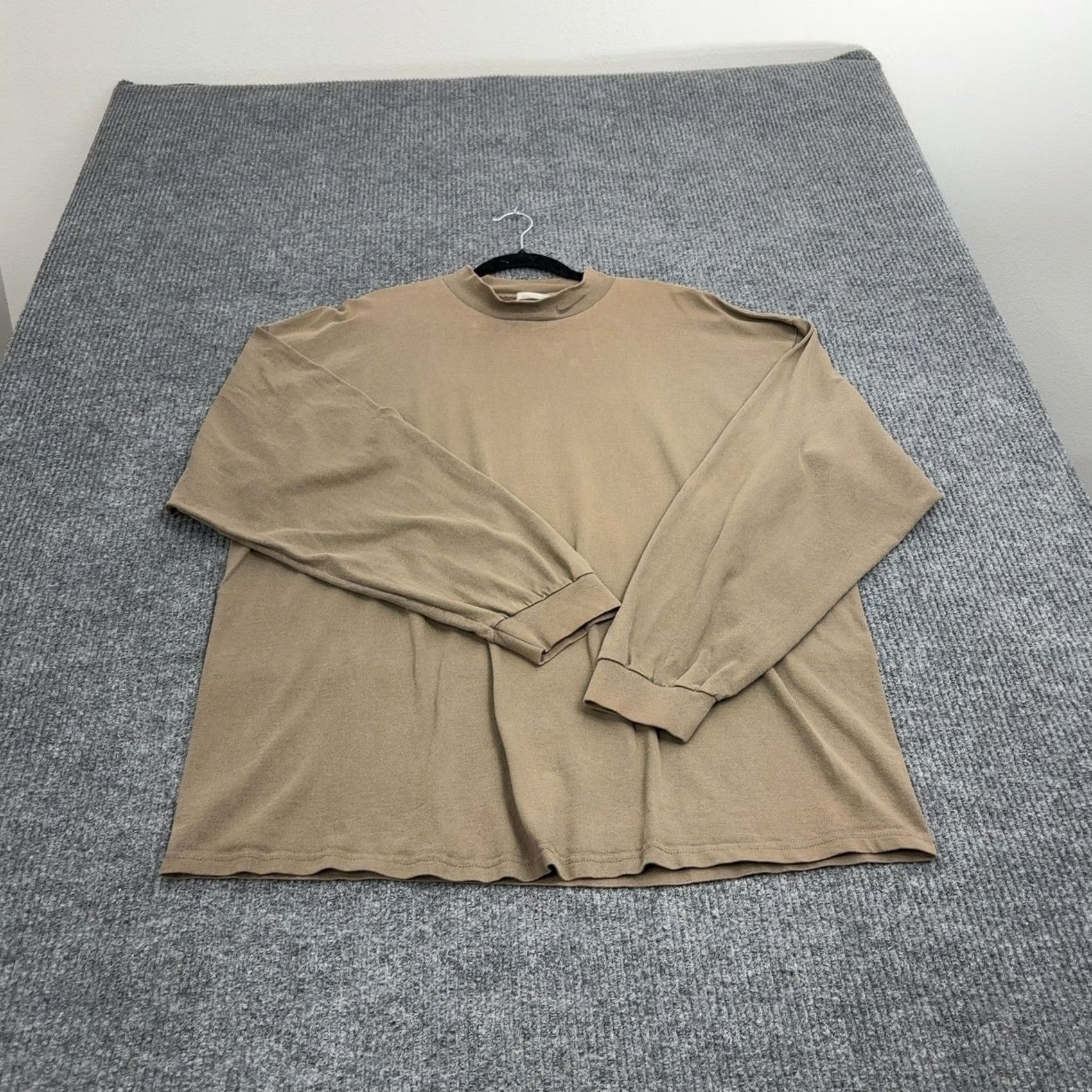 Nike Vintage Nike T Shirt Mens XXL Brown Mock Neck Long Sleeve Streetwear Cotton Size US XL / EU 56 / 4 - 5 Thumbnail