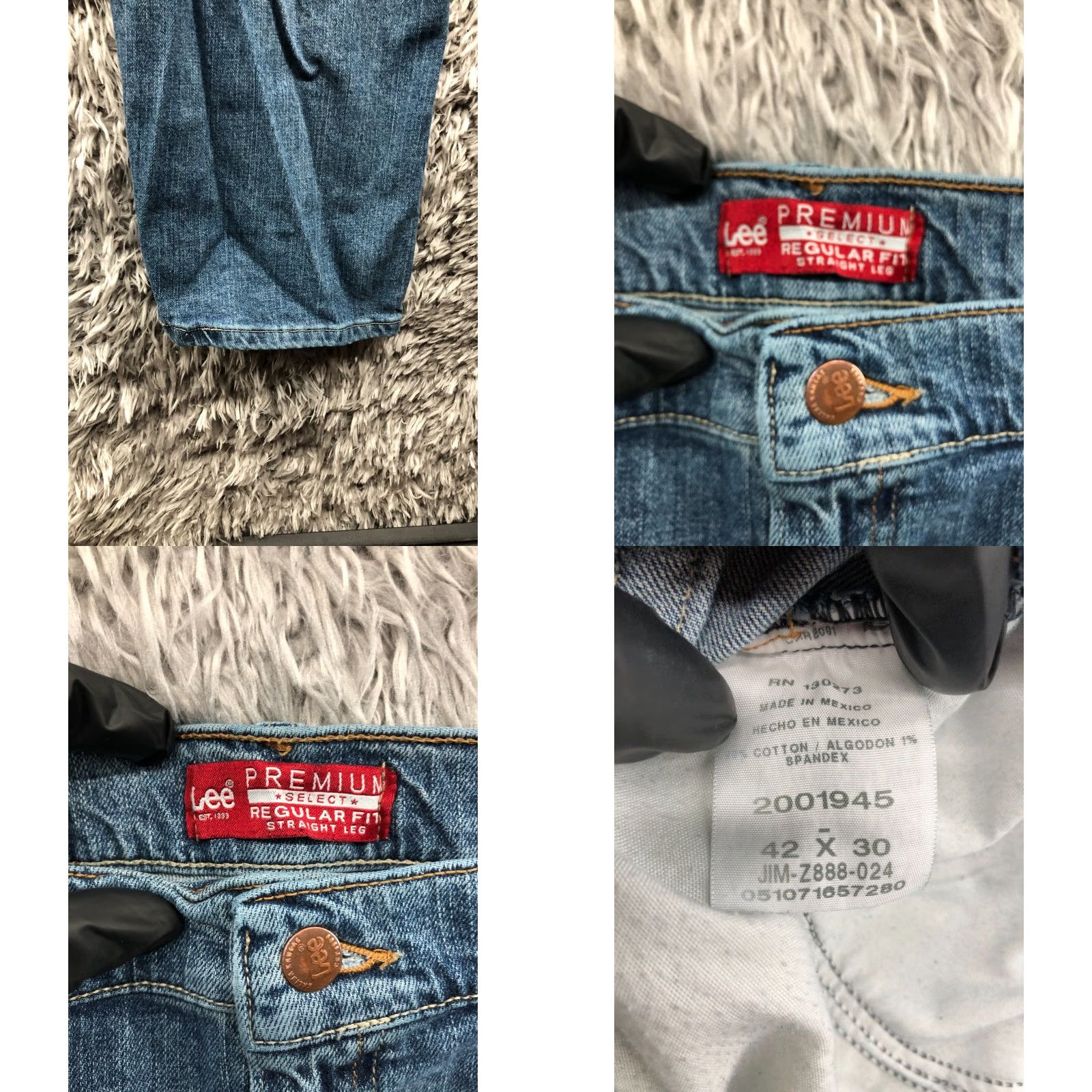 Lee Lee Jeans Mens Size 42x30 Straight Leg Mid Rise Medium Wash Blue Denim Jeans Regular 42in Inseam 5-Pocket Denim Blue Lee Size US 42 / EU 58 - 8 Thumbnail