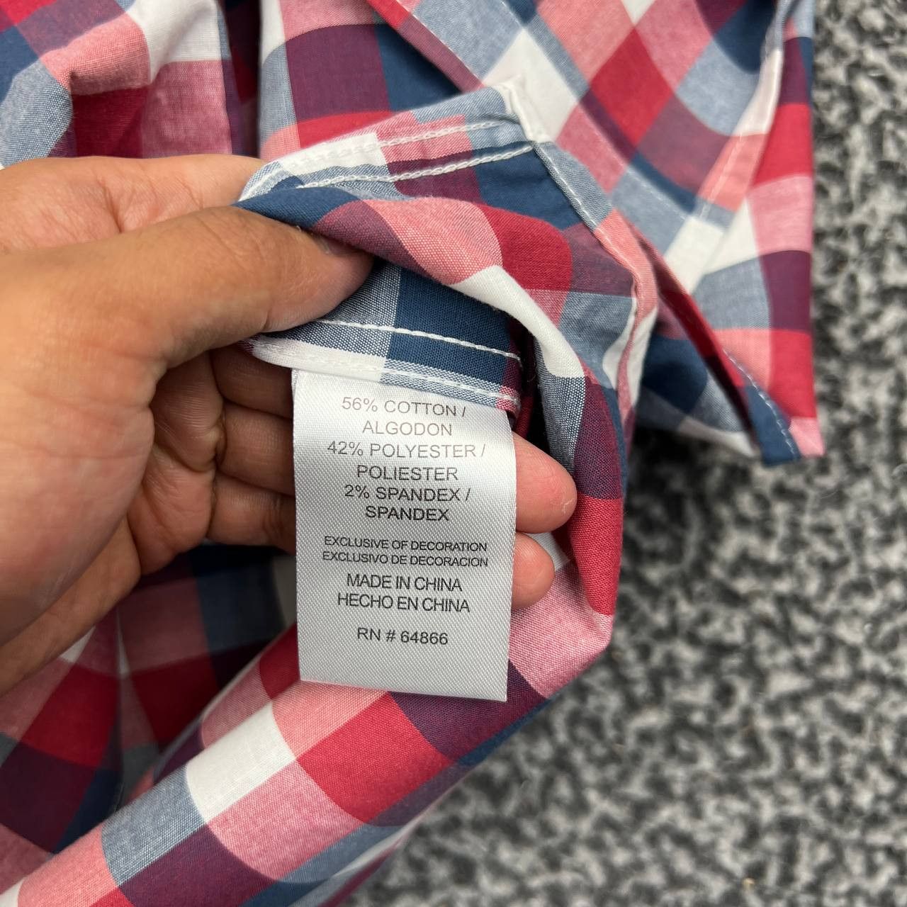 Lee Lee Button Down Shirt XXL Regular Fit Stretch Gingham Plaid Size US XXL / EU 58 / 5 - 5 Thumbnail