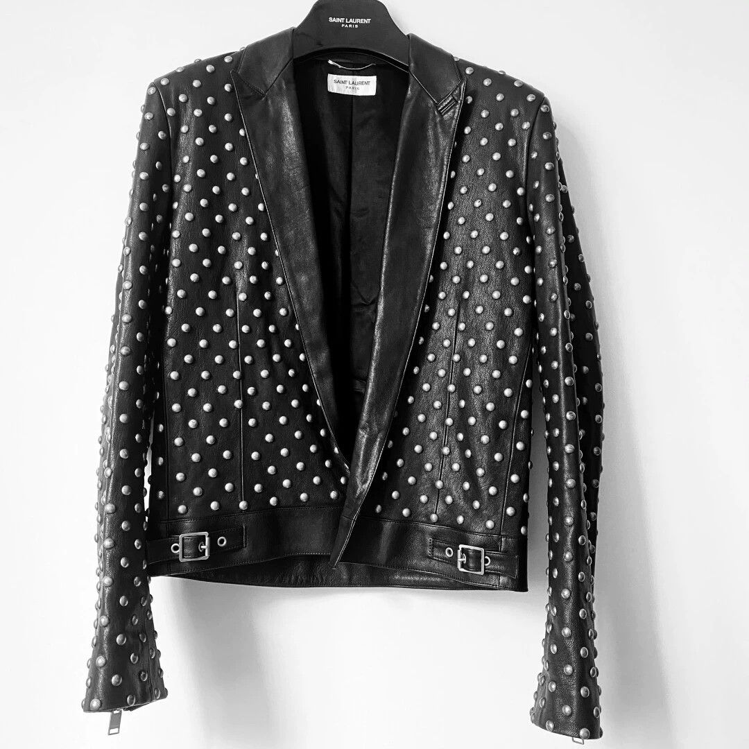Saint Laurent Paris Saint Laurent 14SS Studded Leather Jacket 44 Lambskin Size US S / EU 44-46 / 1 - 3 Thumbnail