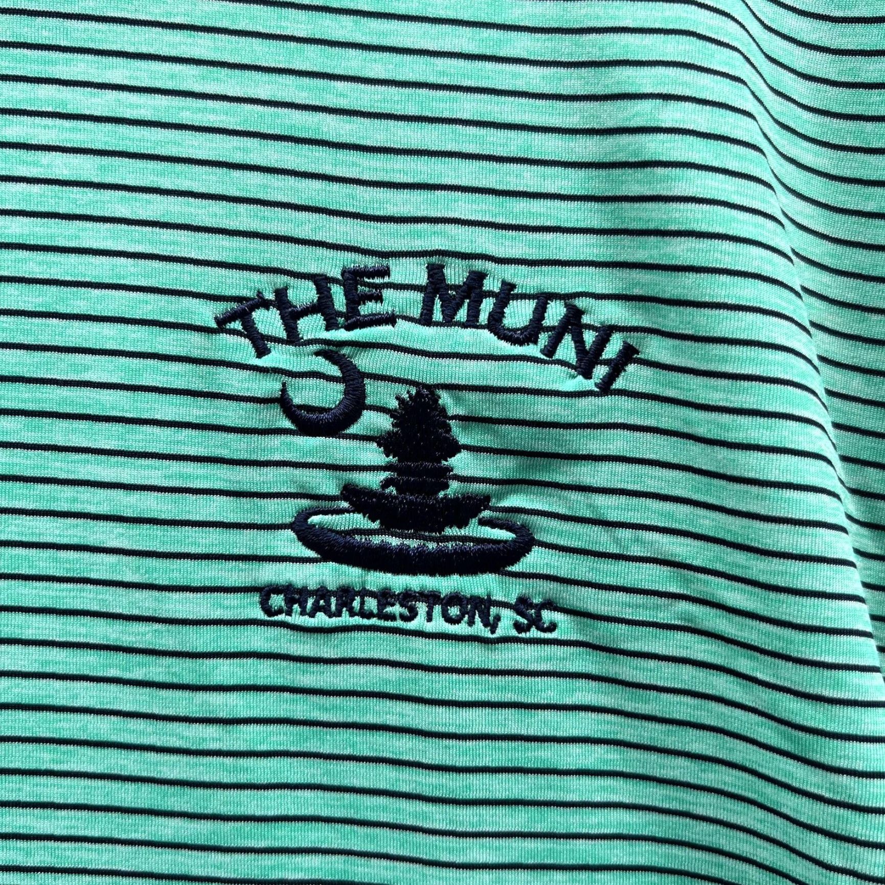 Footjoy FootJoy Polo Shirt Mens 2XL Green Striped The Muni Charleston Golf Performance Polo Shirt Mens Short Sleeve Green Striped 2XL FootJoy Size US XXL / EU 58 / 5 - 2 Thumbnail