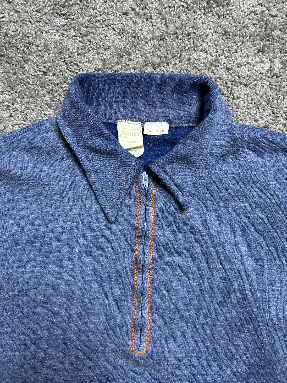 Sears Vintage 70s/80s Sears Penneys Kings Road Quarter Zip Sweat Size US L / EU 52-54 / 3 - 2 Thumbnail