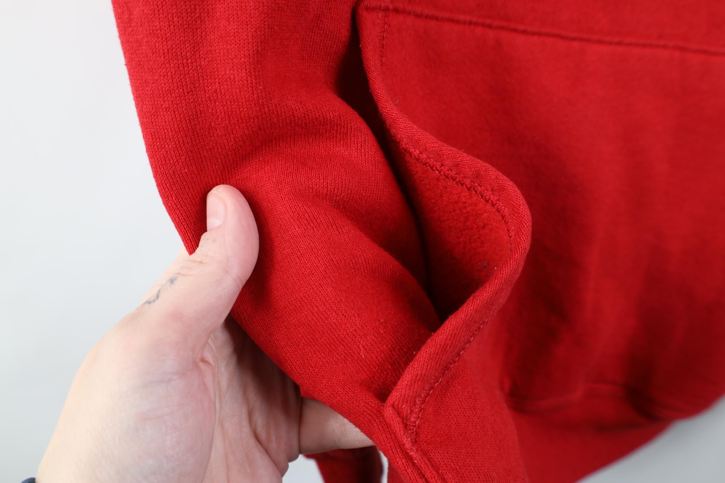 Vintage Vintage 80s 90s Streetwear Blank Hoodie Sweatshirt Red USA Size US L / EU 52-54 / 3 - 5 Thumbnail