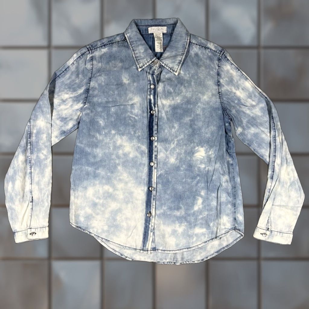 Vintage Toska Shirt Women Medium Long Sleeve Button-Up Blue 100% Cotton Classic/Fitted Sleeve Casual Business Workwear Size M / US 6-8 / IT 42-44 - 1 Thumbnail