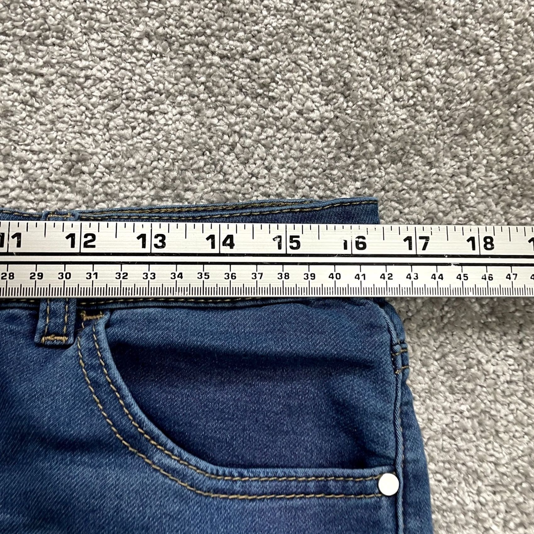 Joe Boxer Joe Boxer Jeans Juniors 13 Blue Denim Stretch Straight Dark Wash 33x27 Soft Womens Size 24" / US 00 / IT 34 - 6 Thumbnail