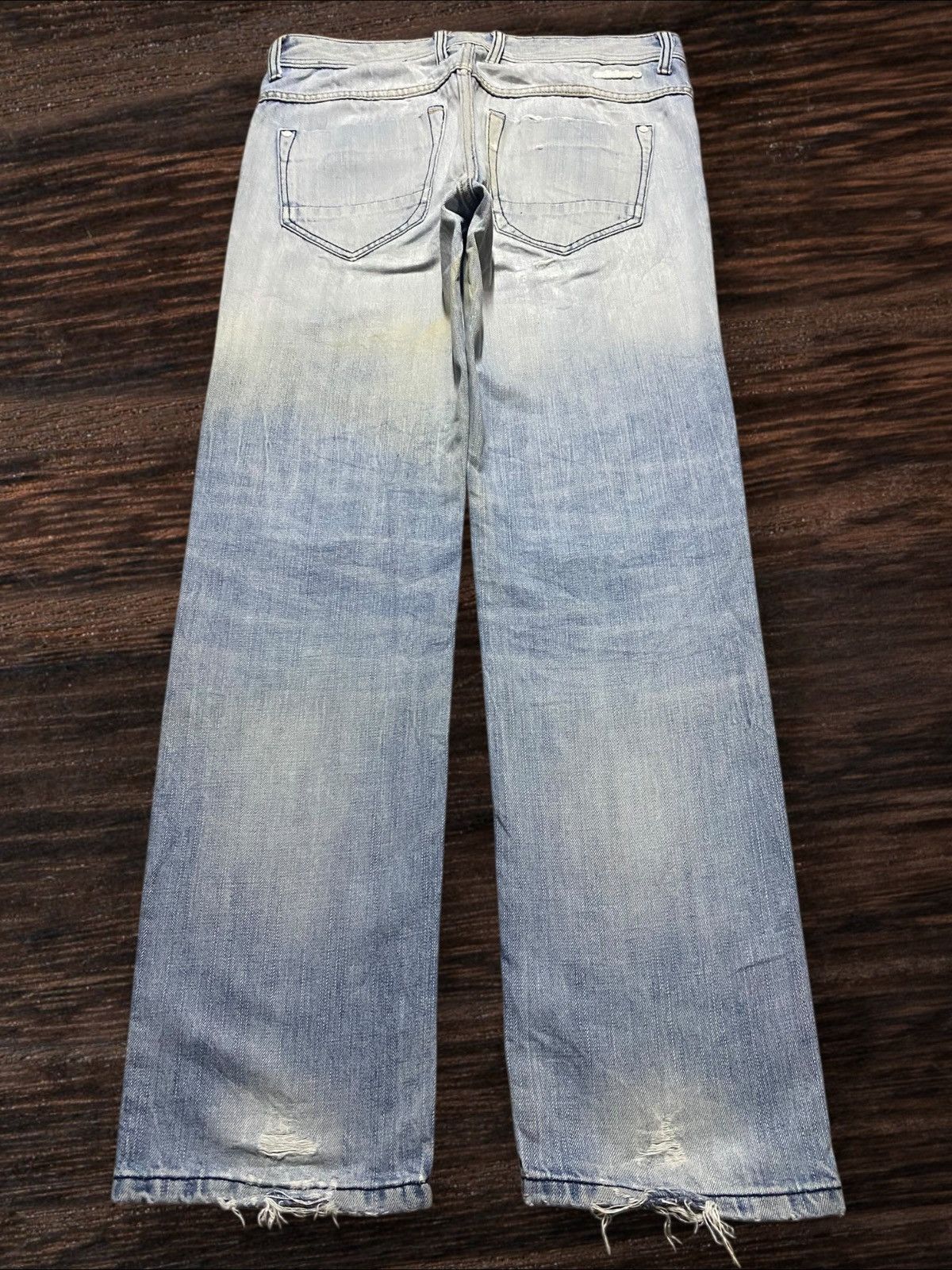 Adidas Vintage Adidas Light Wash Distressed Loose Jeans Size US 33 - 2 Thumbnail
