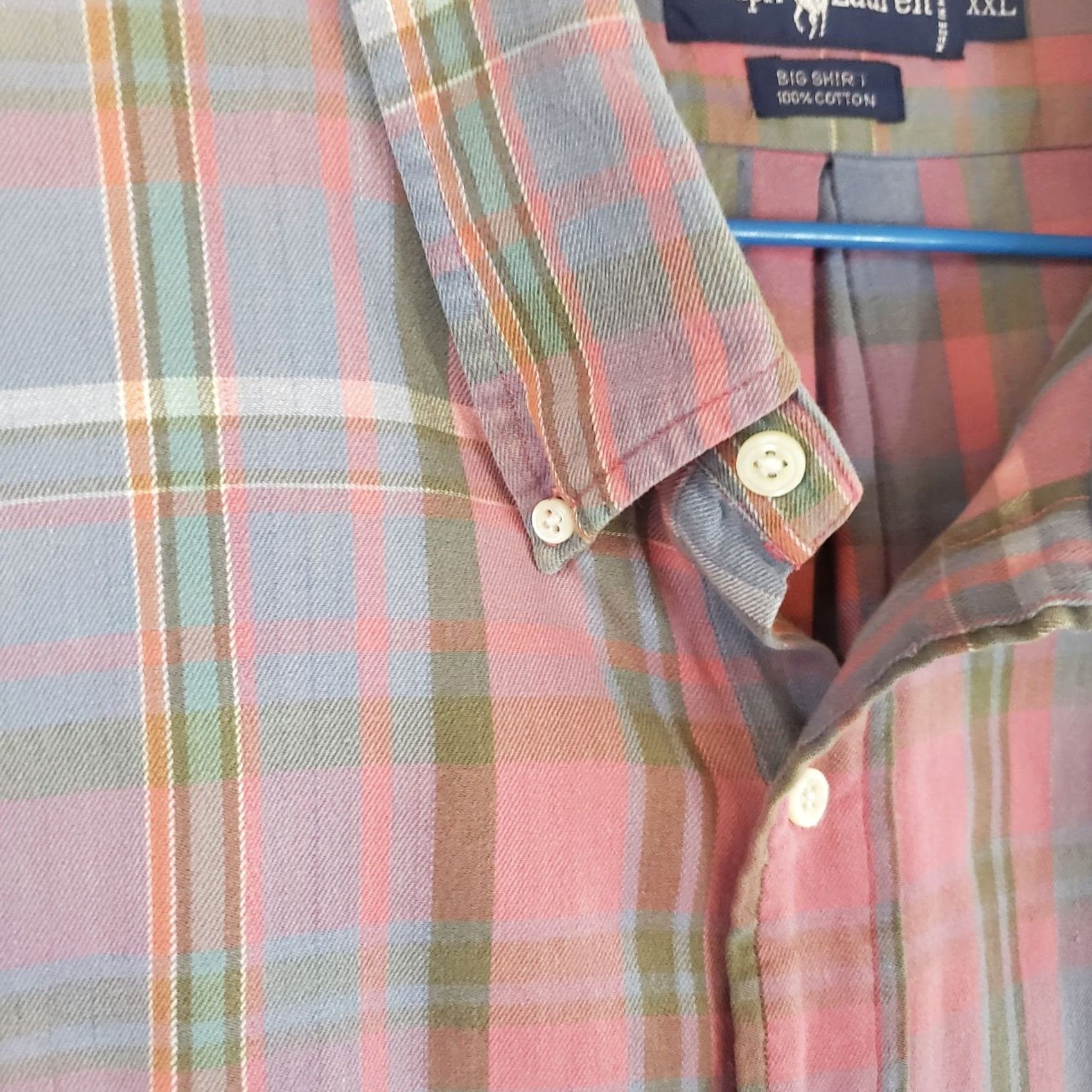 Ralph Lauren Ralph Lauren Button-Up Shirt Men XXL Pink Blue Gray Plaid Logo Size US XXL / EU 58 / 5 - 5 Thumbnail