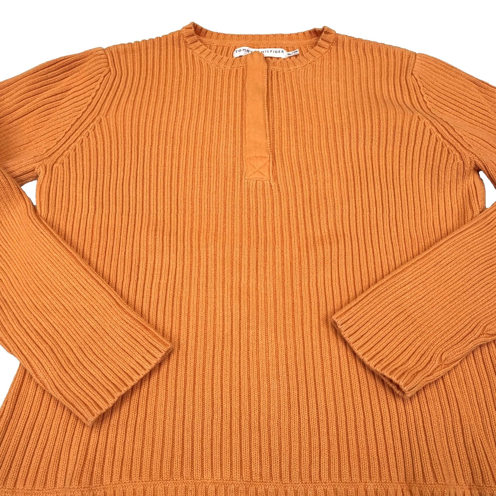 Tommy Hilfiger Tommy Hilfiger Jeans Sweater Mens XL Orange 1/4 Zip Mock Neck Knit Pullover Pullover Knit Shirt Mens XL Orange Jeans Sweater Size US XL / EU 56 / 4 - 2 Thumbnail