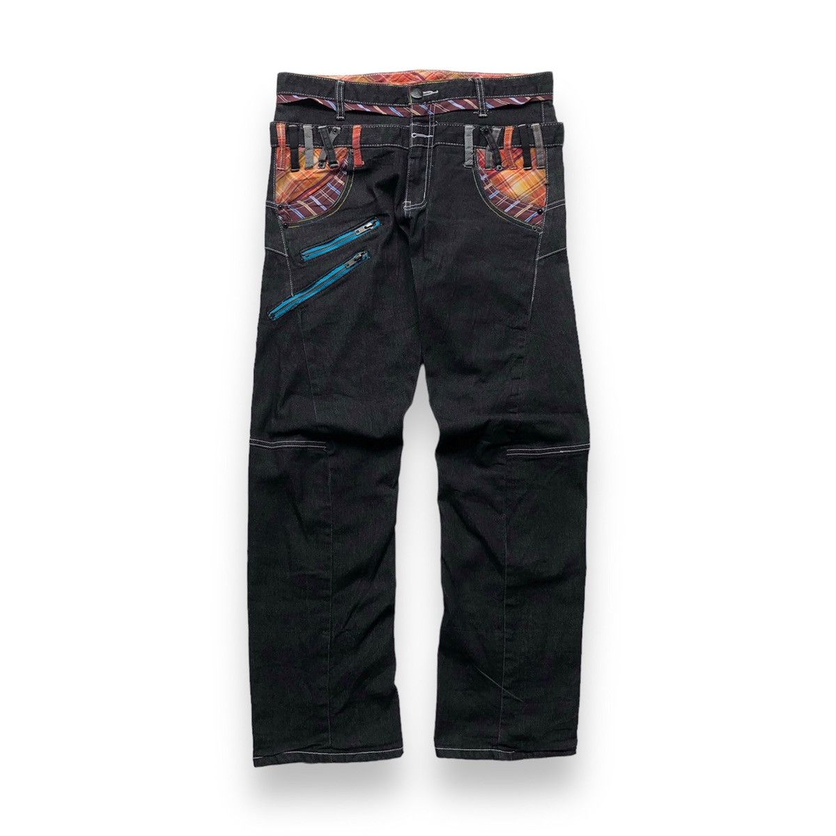 image of If Six Was Nine x Kmrii Breath Mint Double Waist Pants in Black, Men's (Size 32)