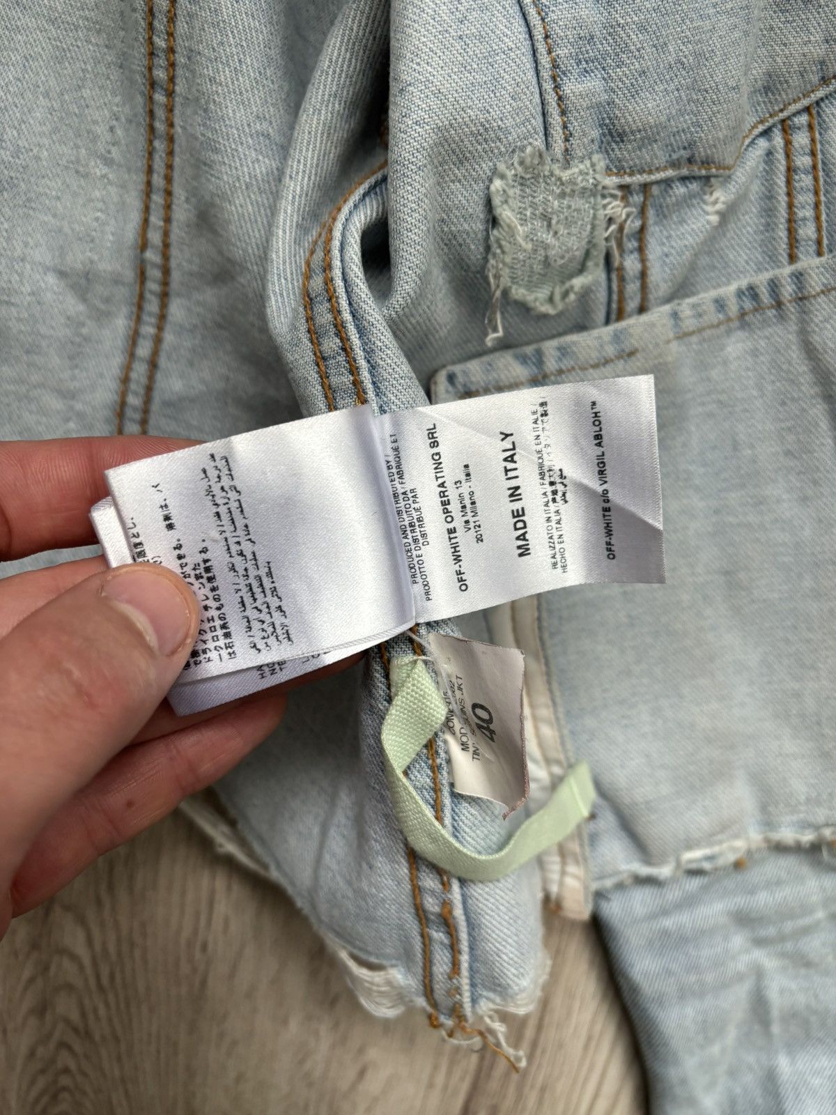 Off-White OFF-WHITE C/O VIRGIL ABLOH CHECKERED DENIM JACKET size 40 Size L / US 10 / IT 46 - 14 Thumbnail