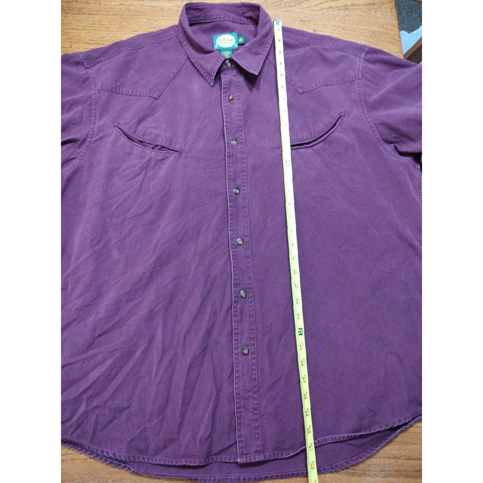 Vintage VINTAGE Cabela's Shirt Western Mens XL Burgundy Pocketed Smile Pockets Button-Up Size US XL / EU 56 / 4 - 7 Thumbnail