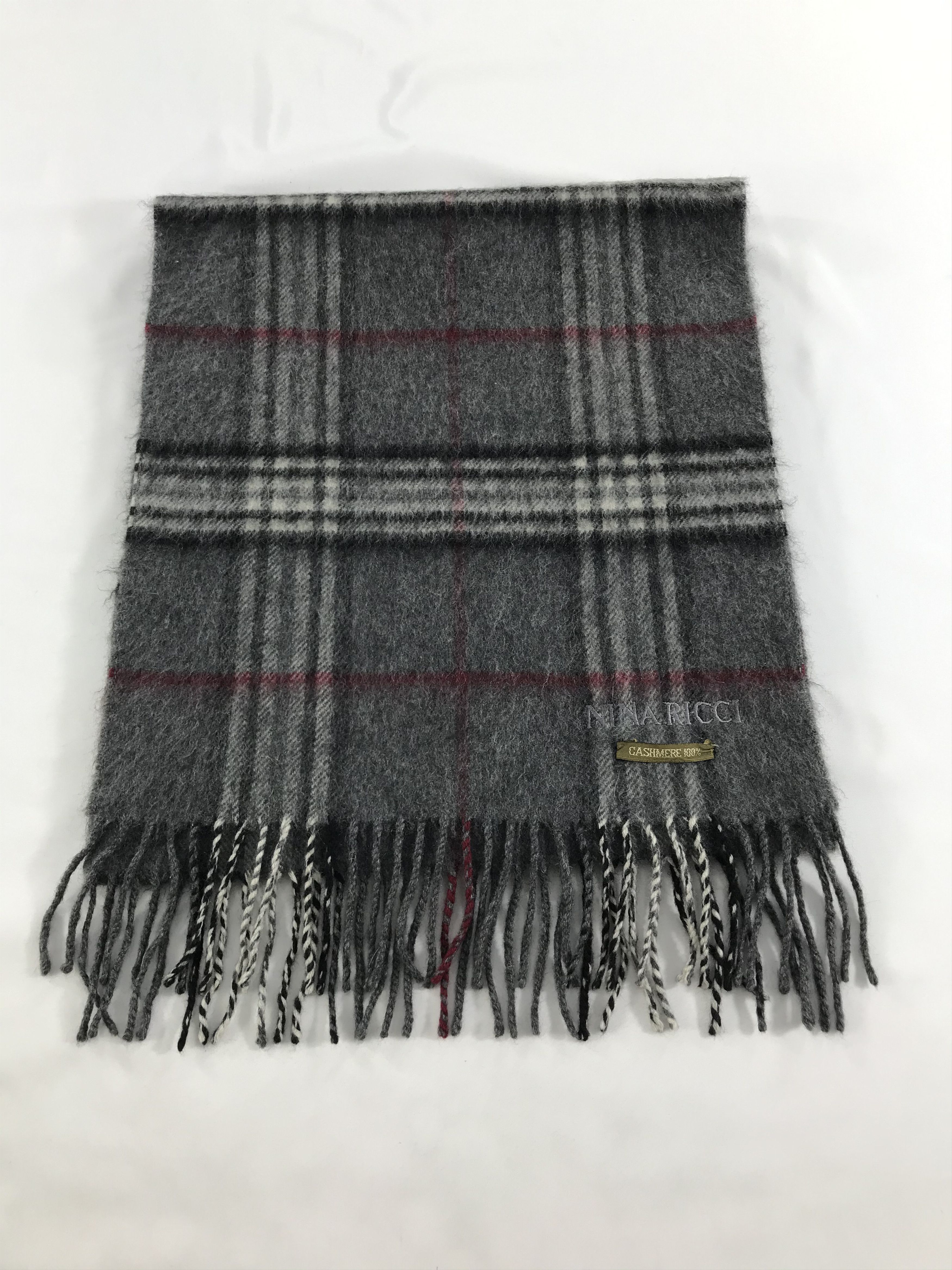 Nina Ricci Nina Ricci Scarf Tartan Cashmere Muffler V122 Size ONE SIZE - 2 Thumbnail