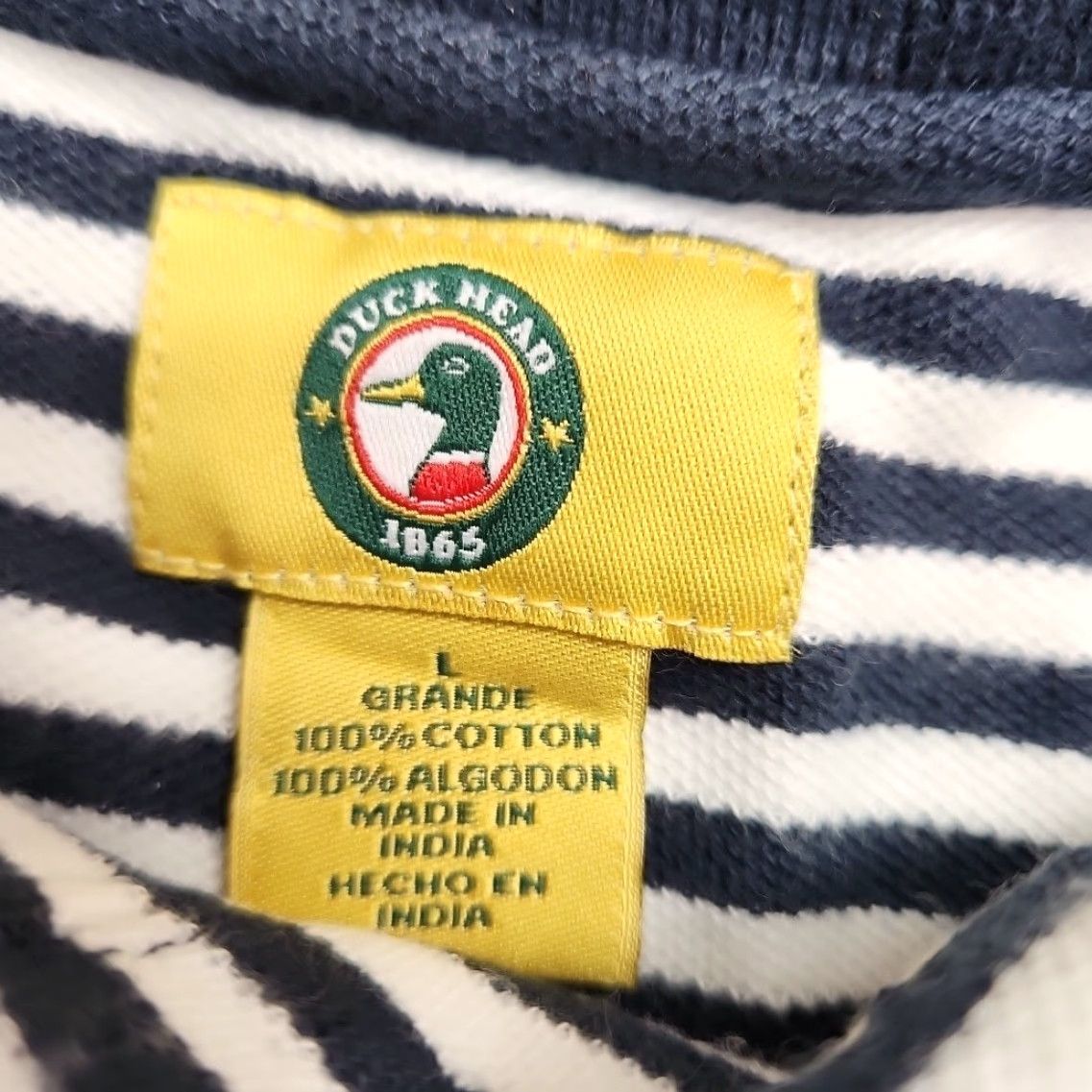 Vintage VINTAGE Duck Head Polo Shirt Men Large Blue White Horizontal Striped Mens Polo Shirt Shirt Size US L / EU 52-54 / 3 - 3 Thumbnail