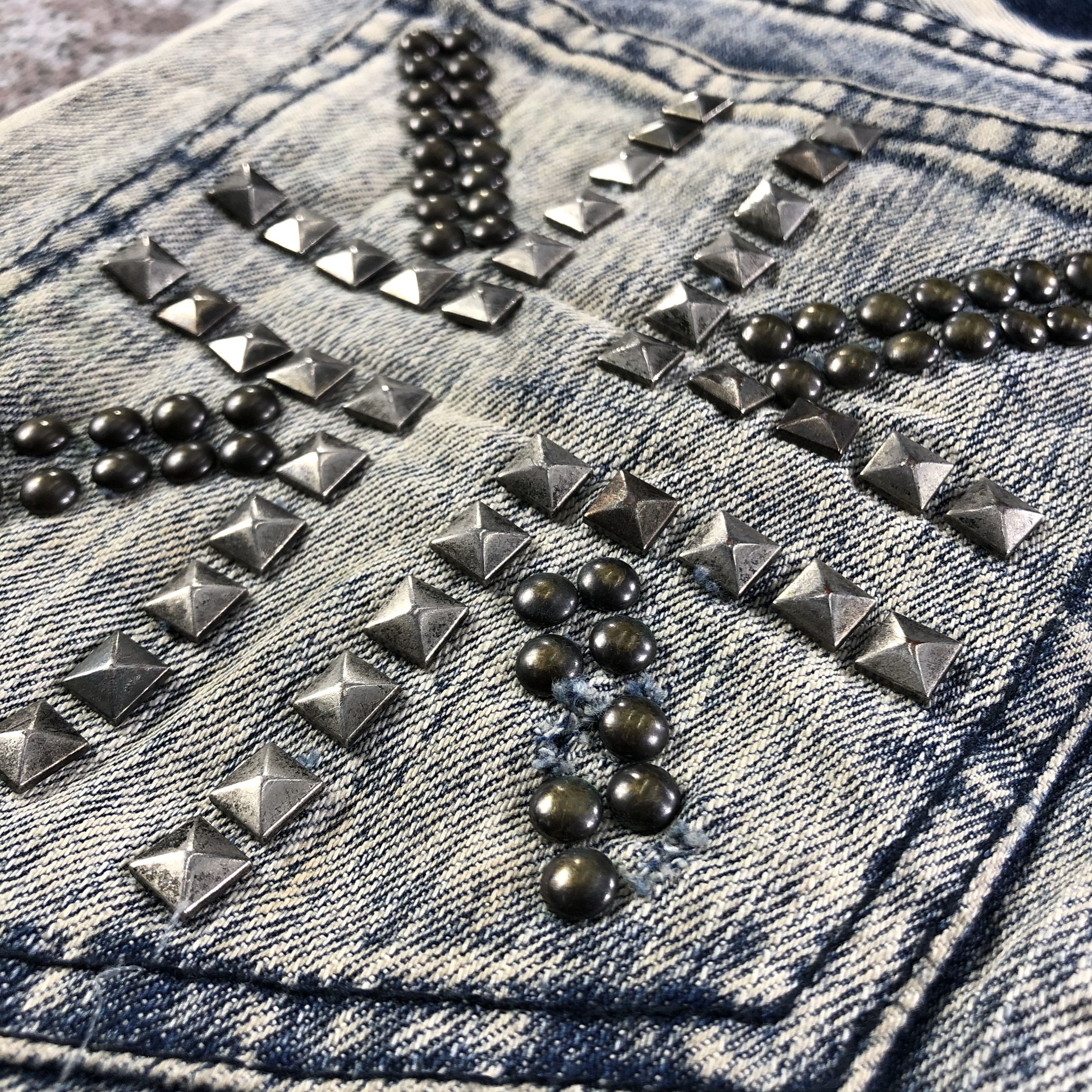 Japanese Brand Japanese Brand Faded Spiked Punk Jeans Size US 32 / EU 48 - 7 Thumbnail