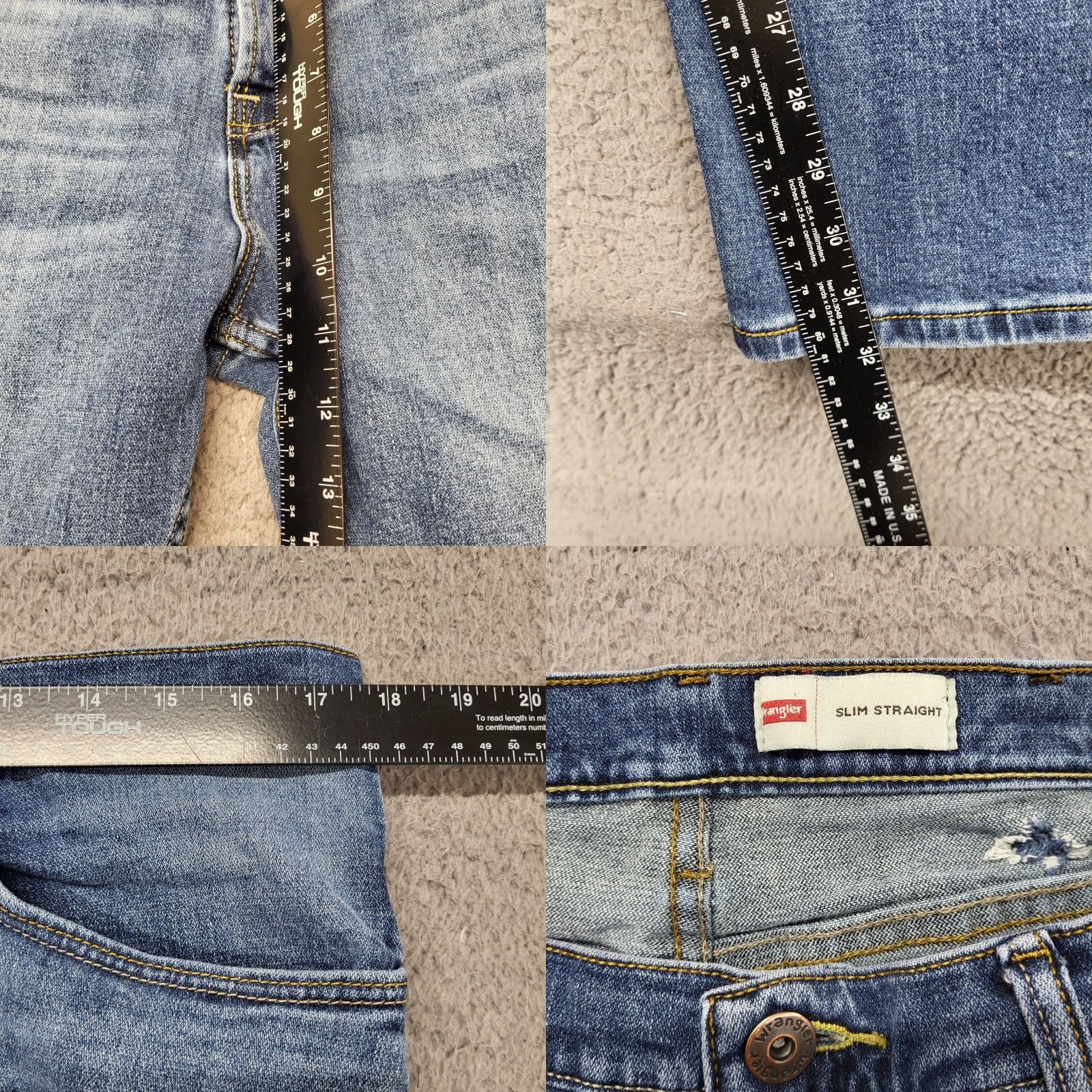 Wrangler Wrangler Jeans Mens 36x32 Denim Slim Straight Blue Stretch 5-Pocket Cowboy Cut Wrangler Cowboy Cut Mens Jeans Size US 36 / EU 52 - 8 Thumbnail